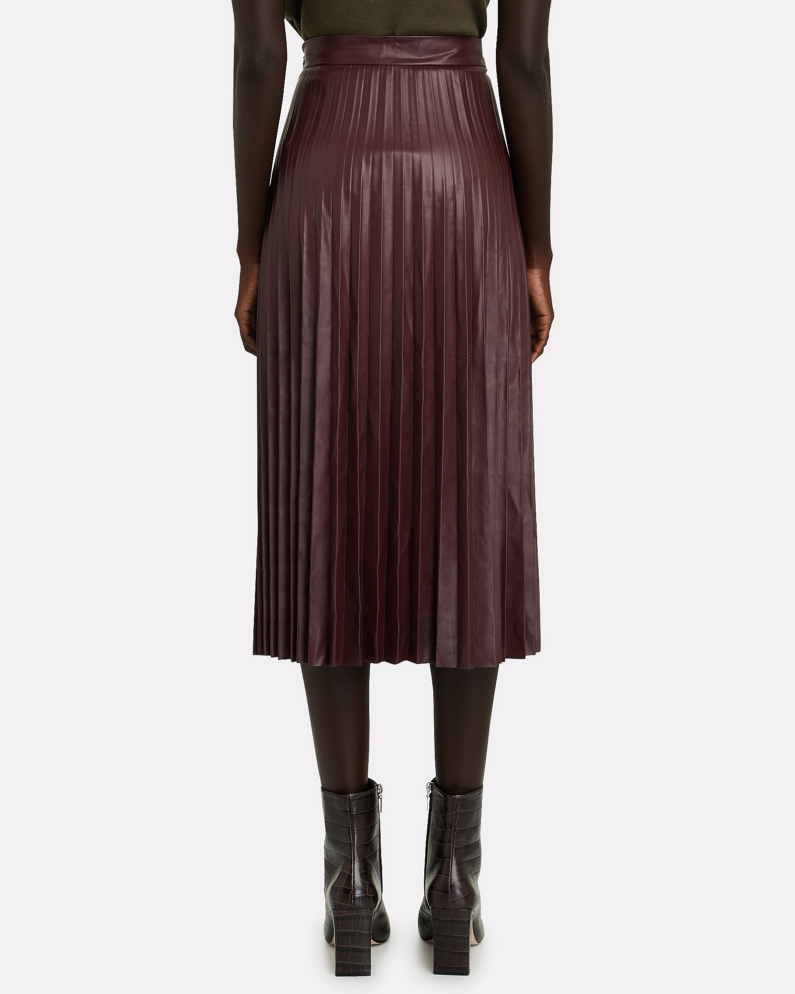 INTERMIX Private Label Pleated Faux Leather Skirt | INTERMIX®
