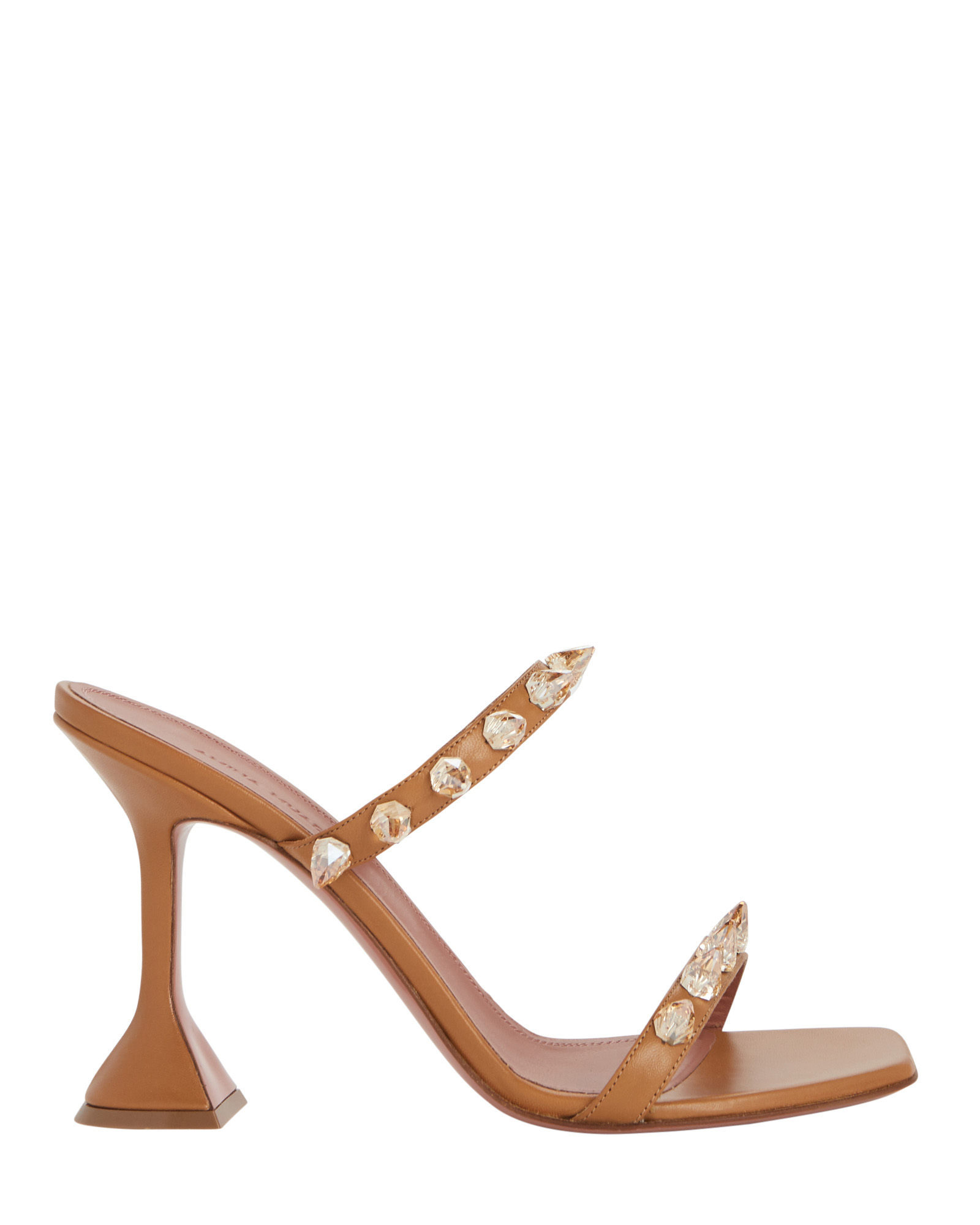 Amina Muaddi Julia Leather Spike Sandals | INTERMIX®