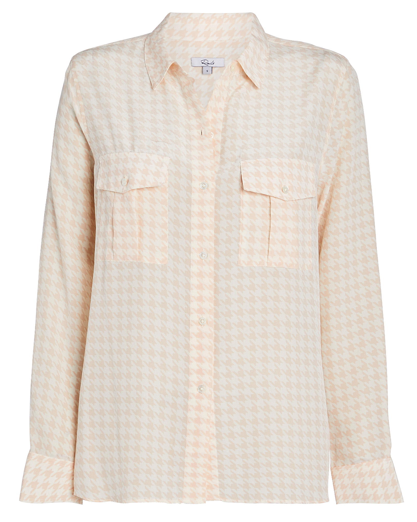 RAILS Rhett Houndstooth Silk Oxford Shirt,060042154000