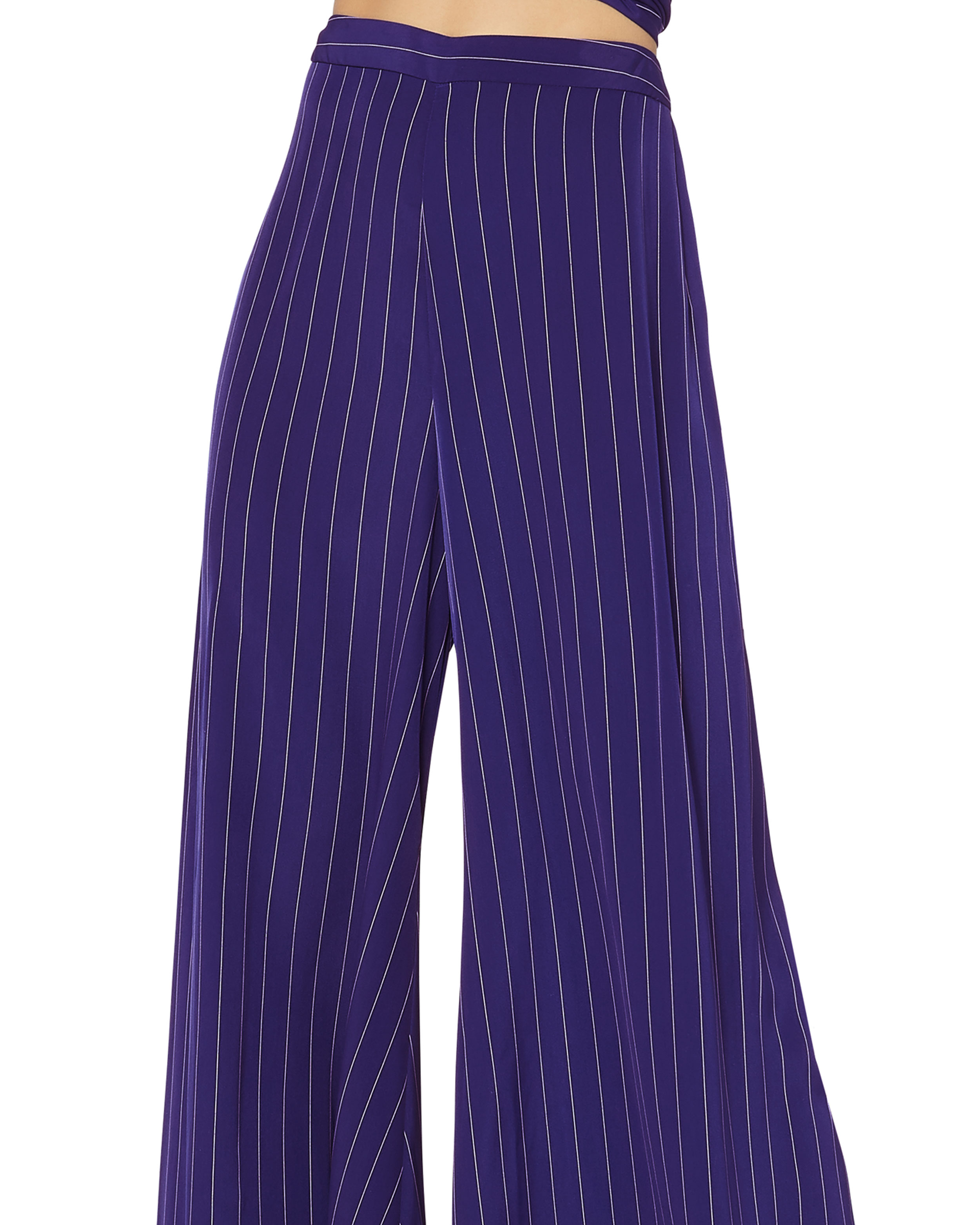 Alexis Beatrix High-Waisted Blue Stripe Pants in blue | INTERMIX®