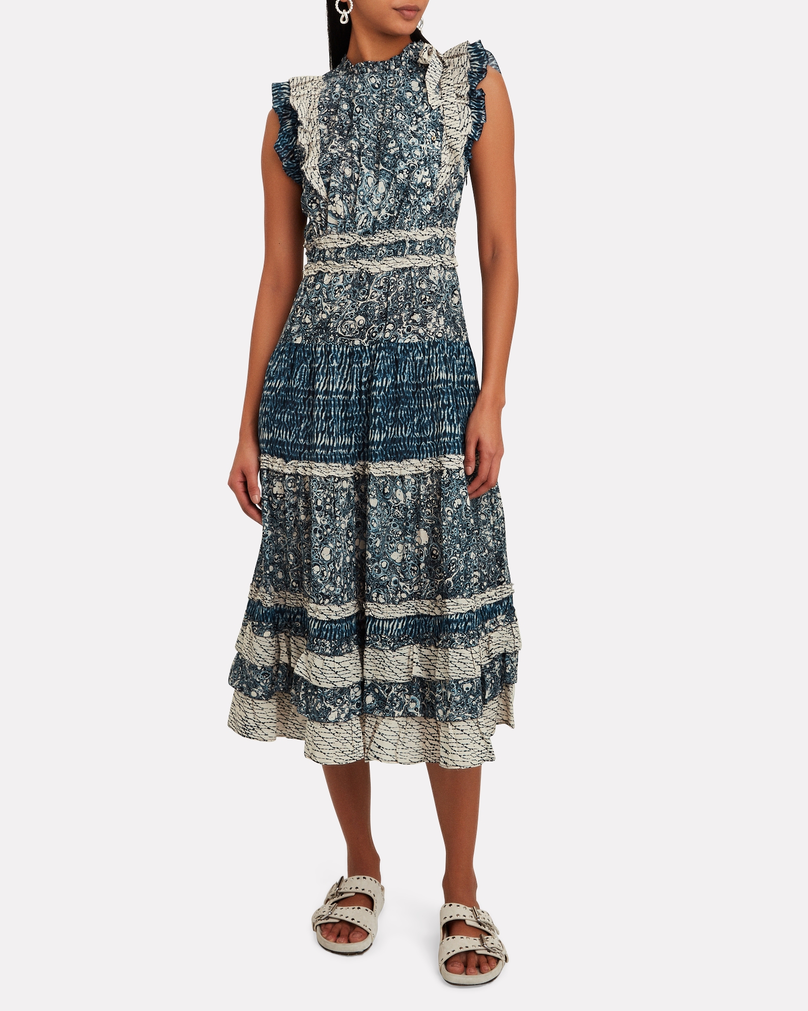Ulla Johnson Kiri Sleeveless Printed Midi Dress | INTERMIX®