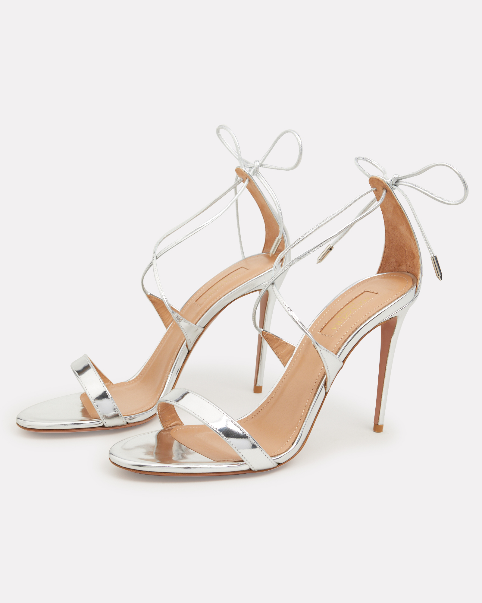 Aquazzura Linda Strappy Stiletto Sandals in rf 4 silver | INTERMIX®