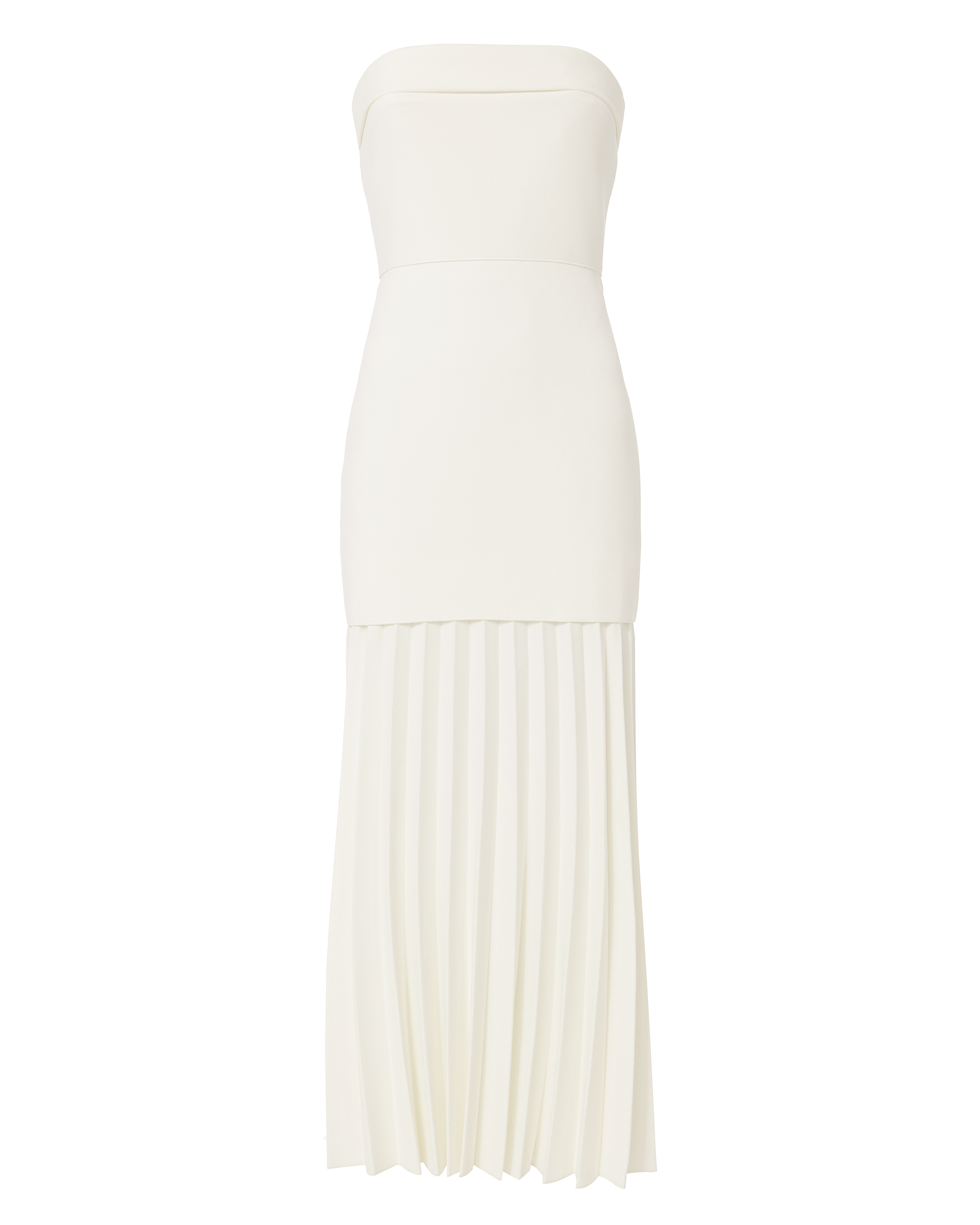 Dion Lee Ivory Strapless Linear Pleated Dress - INTERMIX®