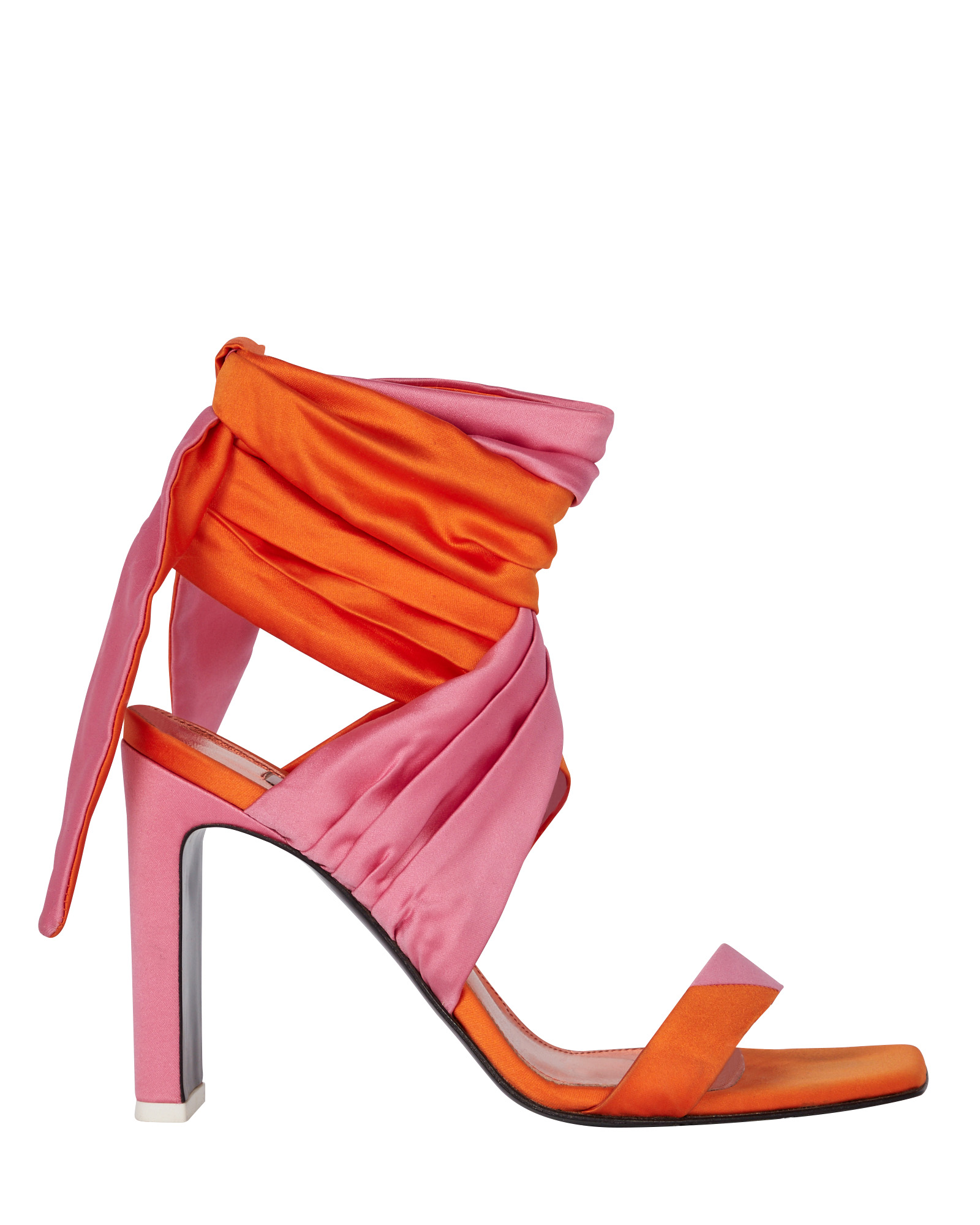 The Attico Paris Satin Colorblock Wrap Sandals | INTERMIX®