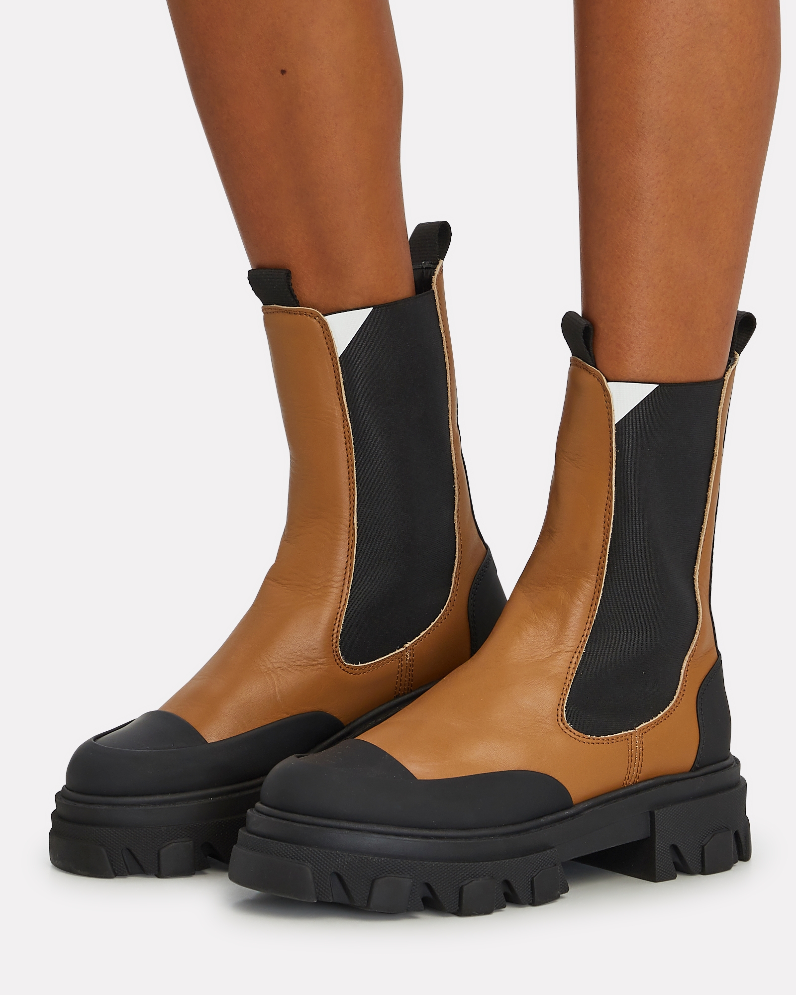 GANNI Tall Leather Chelsea Boots | INTERMIX®