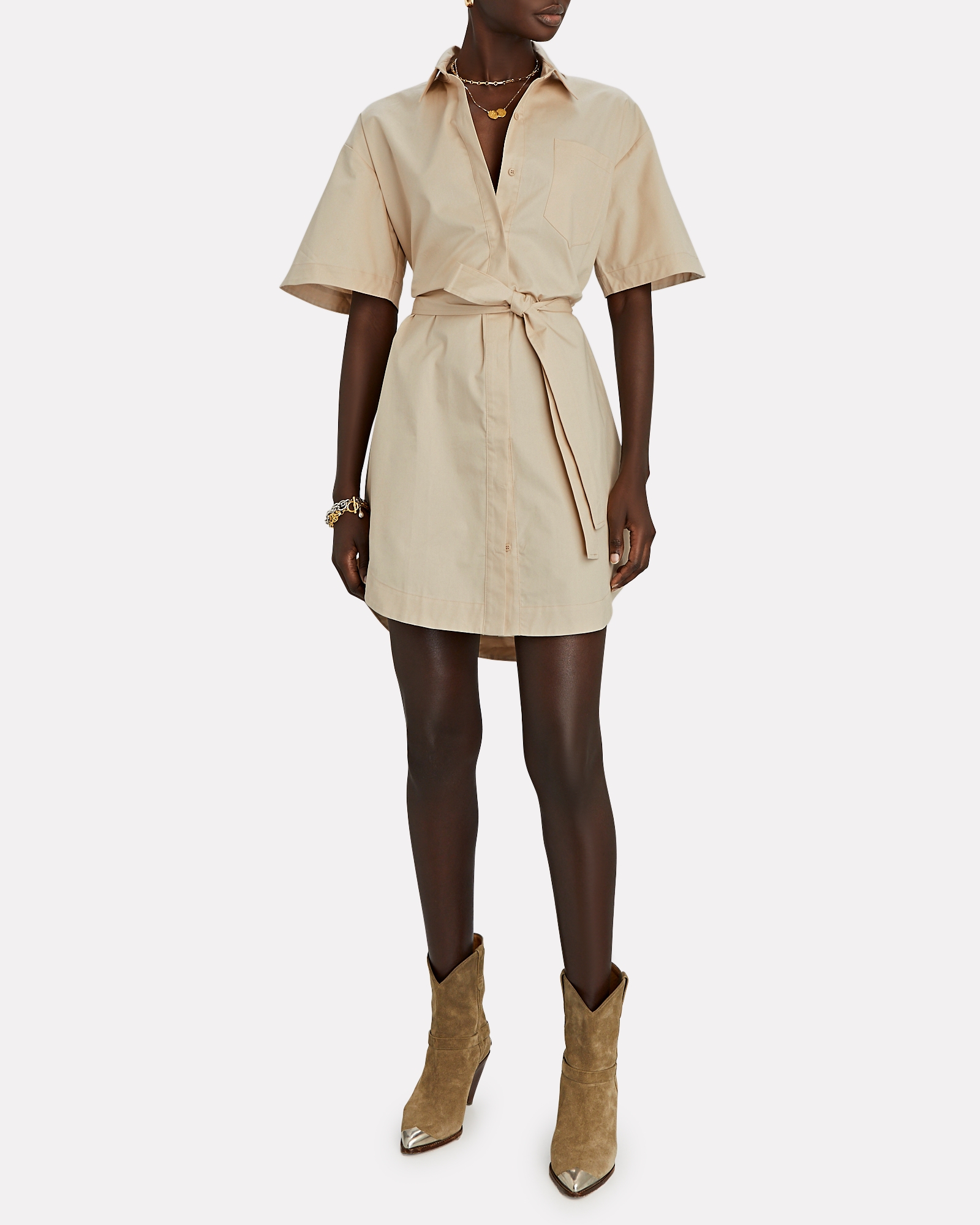 Shona Joy Amelie Poplin Mini Shirt Dress | INTERMIX®