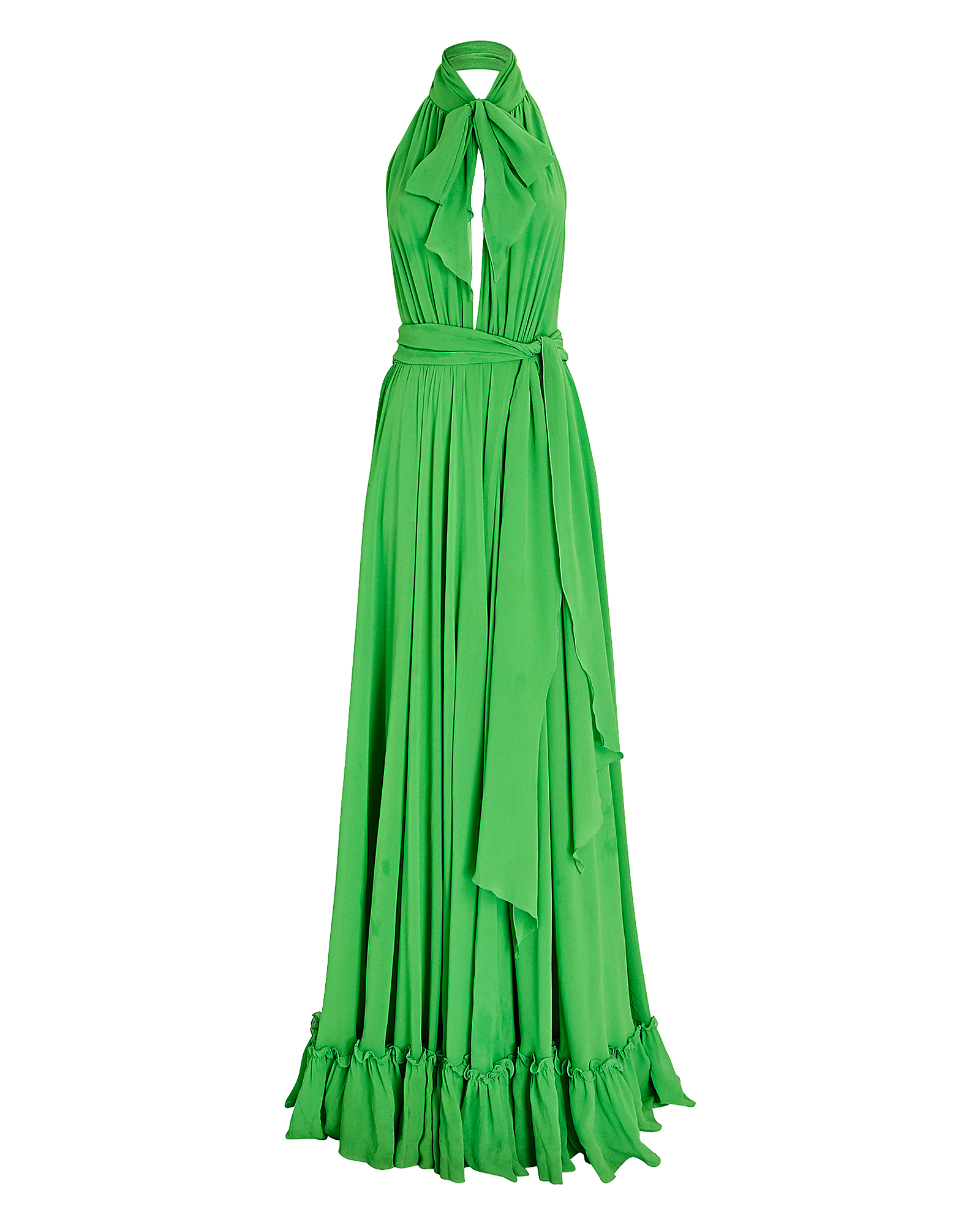 Dundas Pleated Halter Silk Gown | INTERMIX®