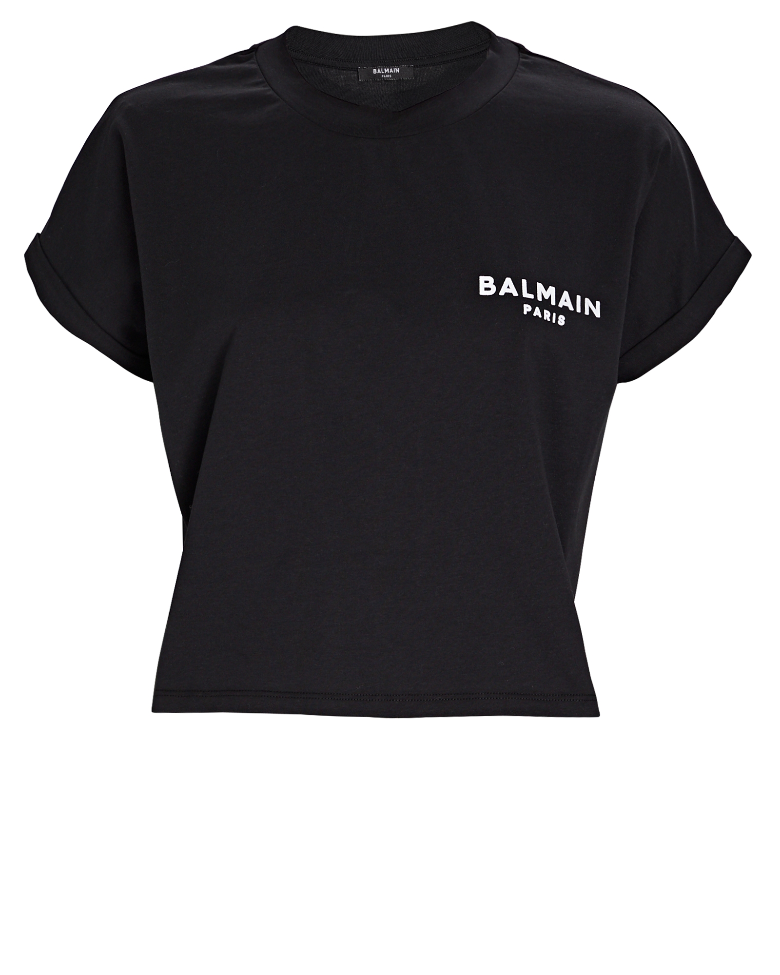 Balmain Cropped Logo Cotton T-Shirt | INTERMIX®