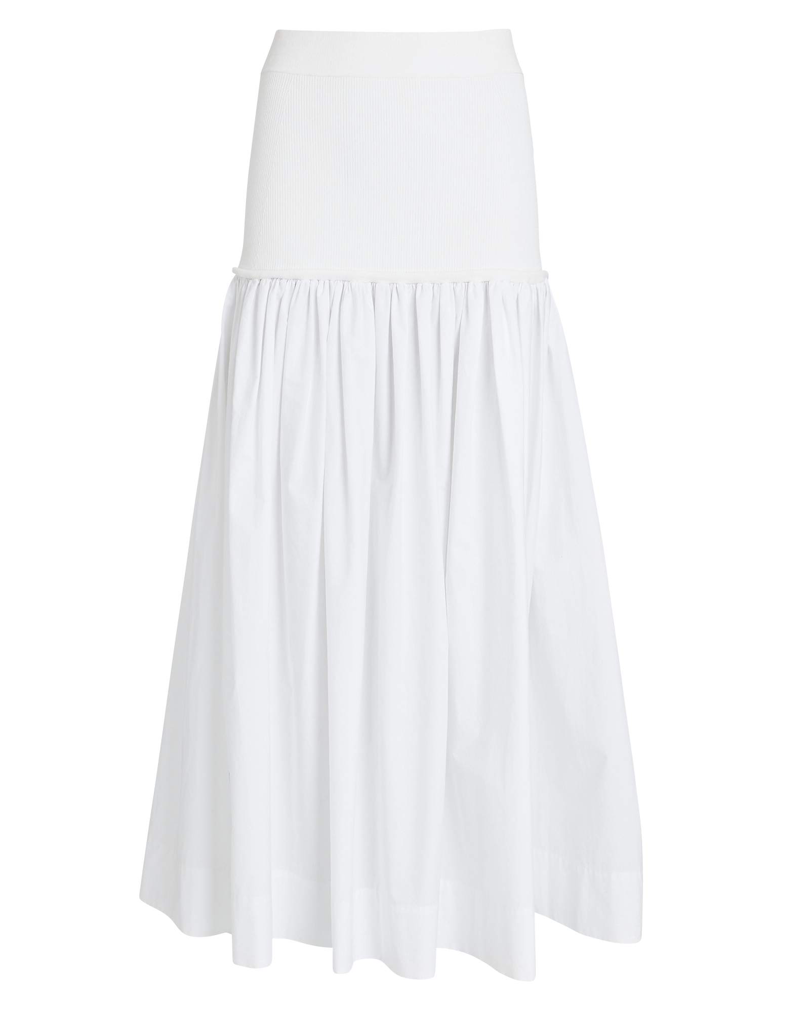 A.L.C. Marlowe Poplin Midi Skirt in white | INTERMIX®