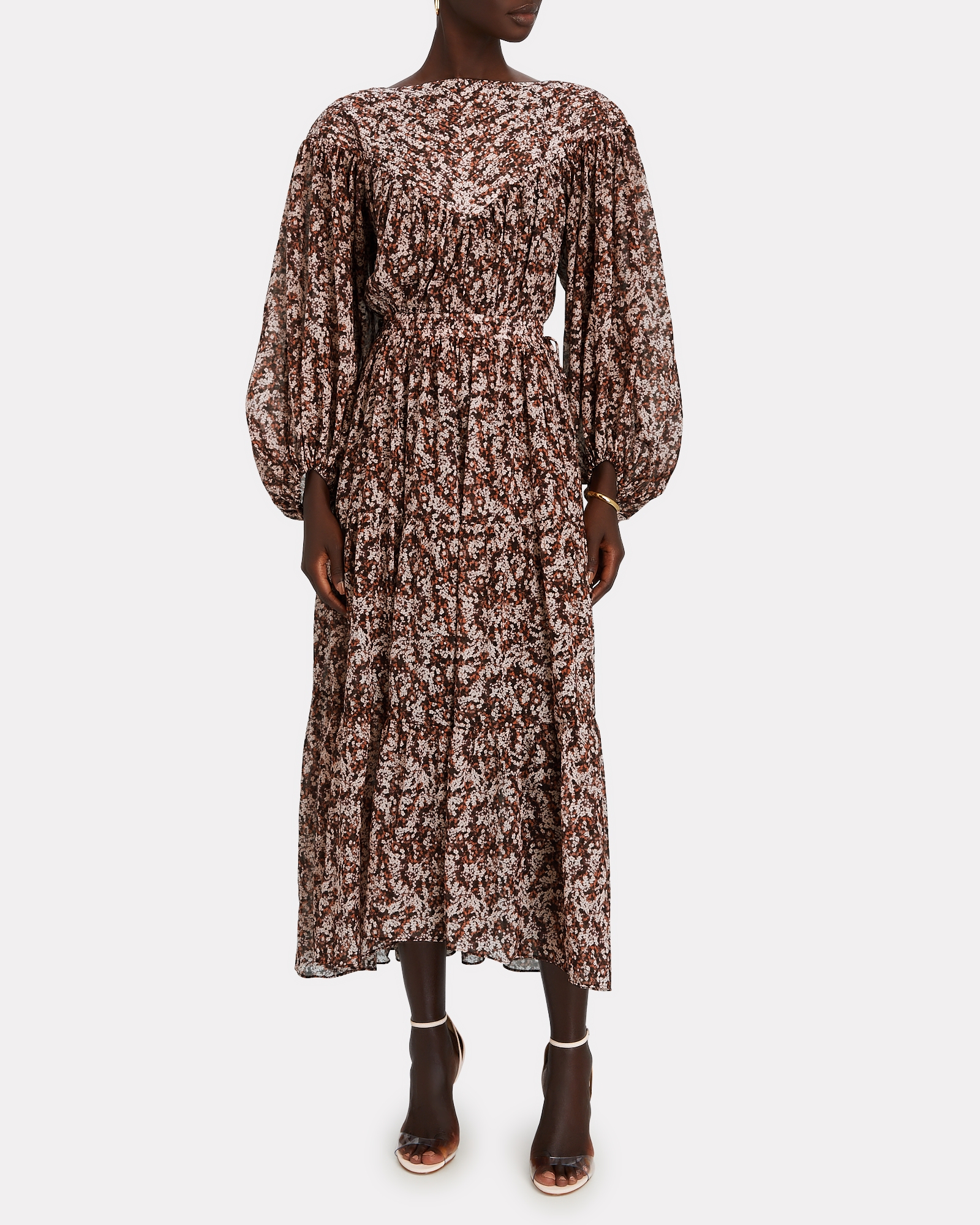 Shona Joy Grace Floral Cotton Midi Dress | INTERMIX®