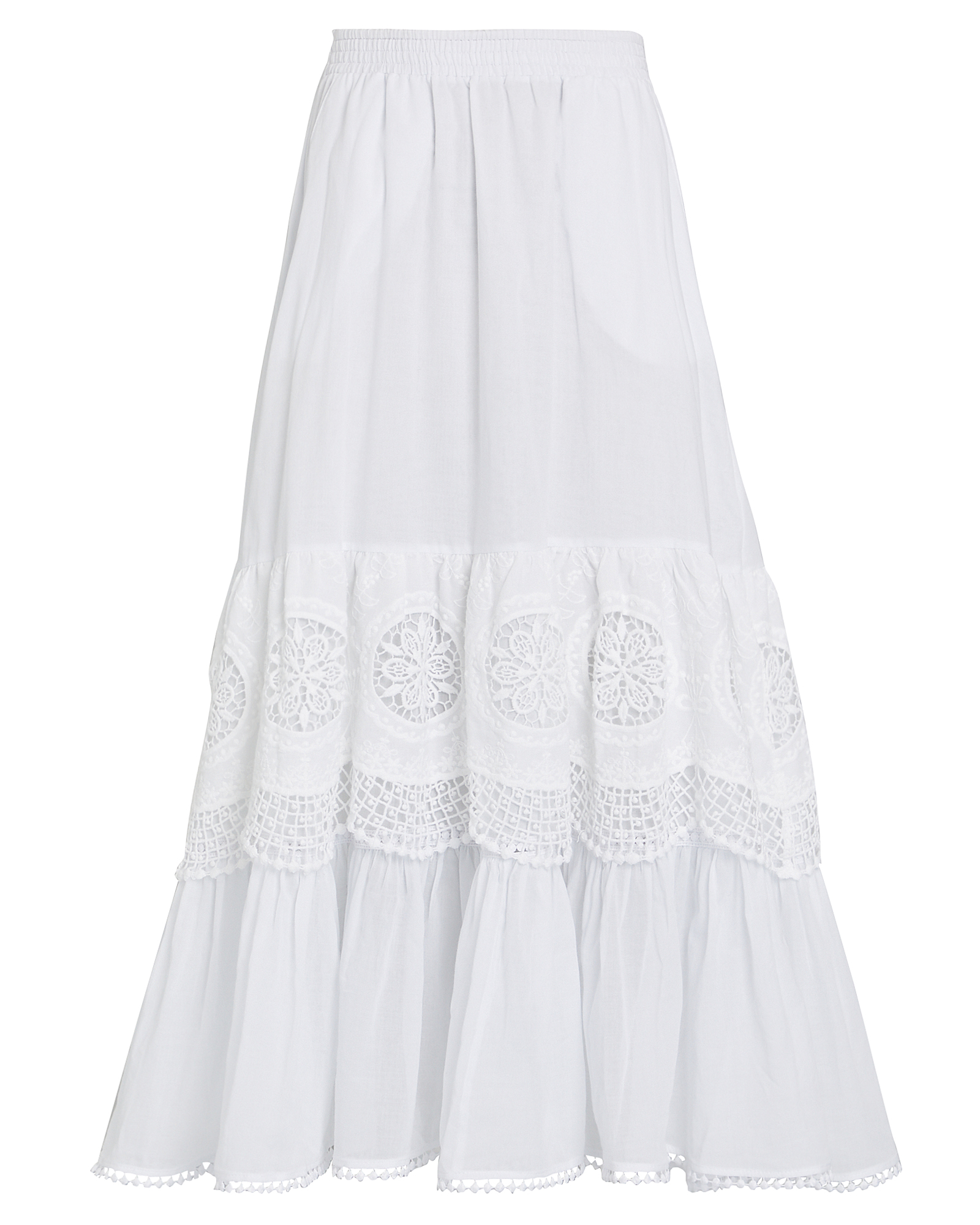 Charo Ruiz Marga Lace-Trimmed Cotton Skirt | INTERMIX®