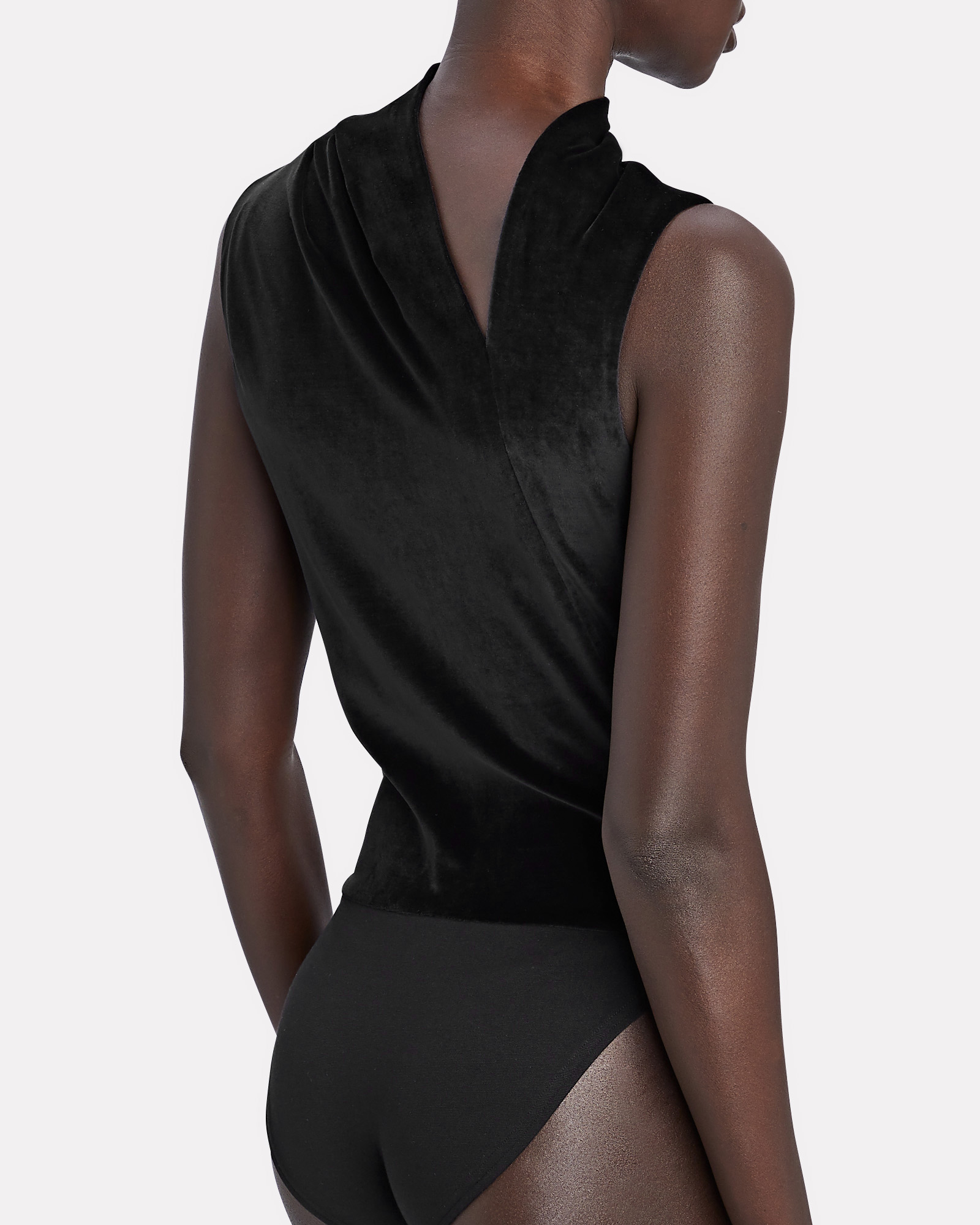 RtA Julie Ruched Velvet Bodysuit | INTERMIX®