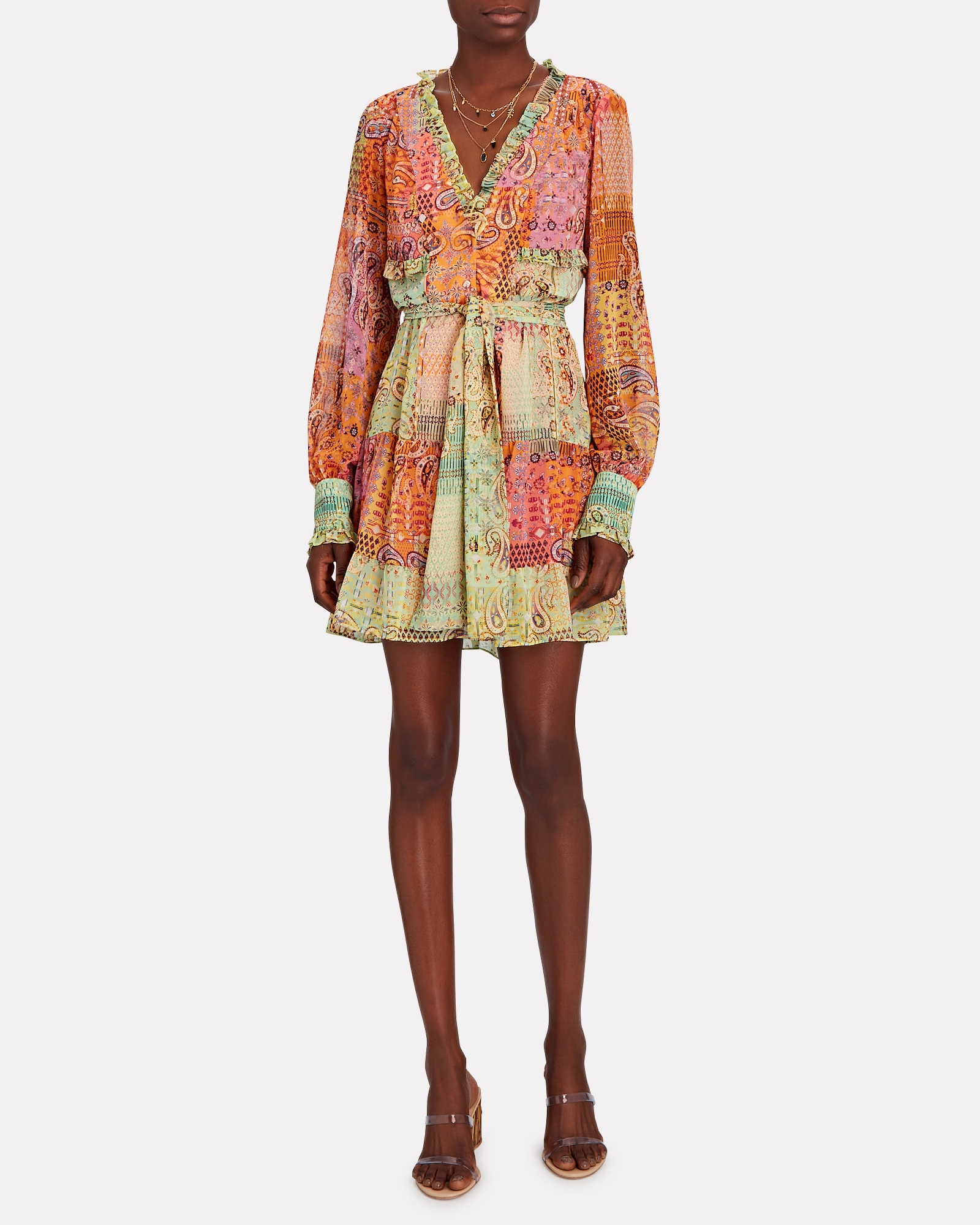 Alexis Sabrine Paisley Chiffon Mini Dress | INTERMIX®