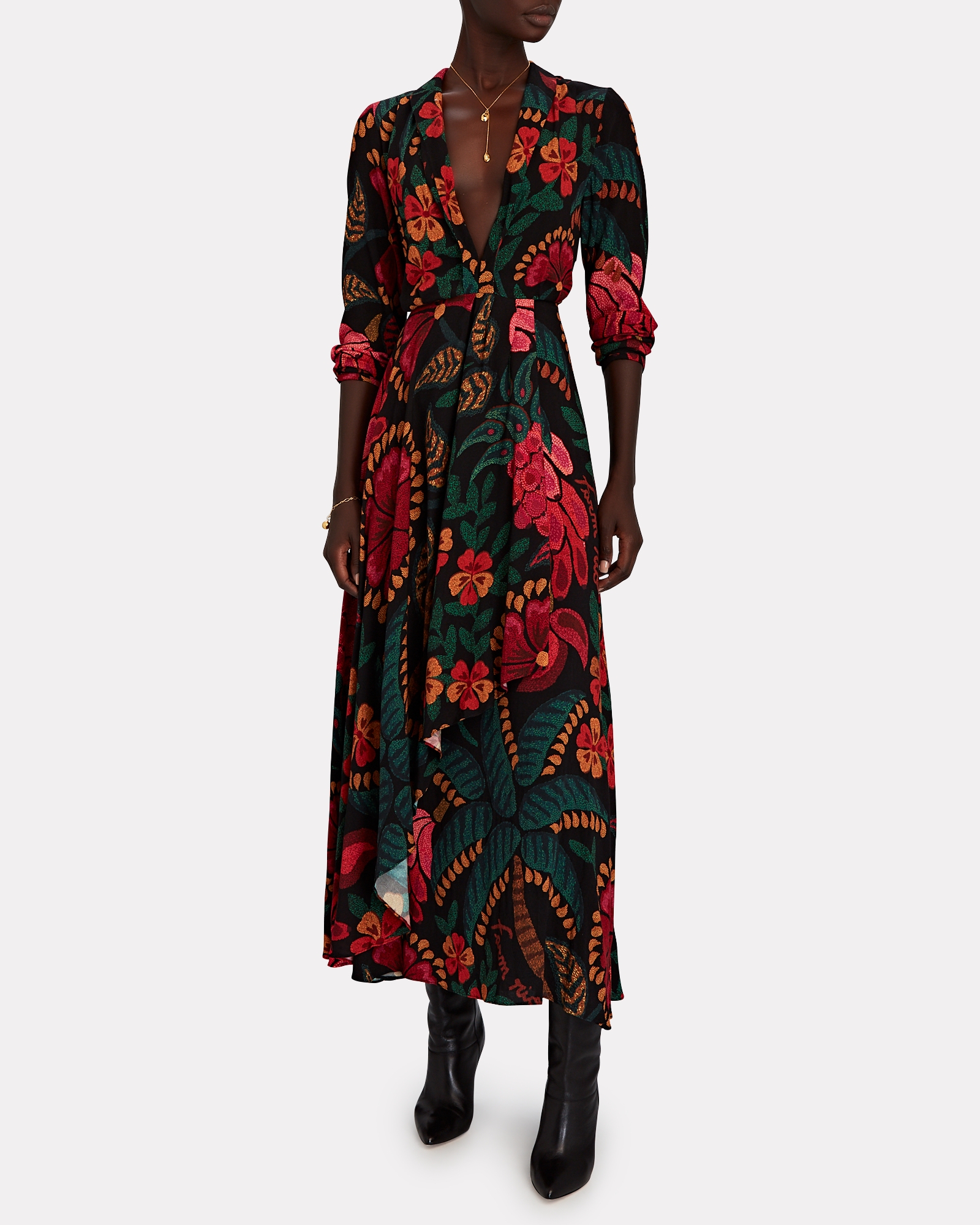 Farm Rio Floral Long Sleeve Maxi Dress | INTERMIX®