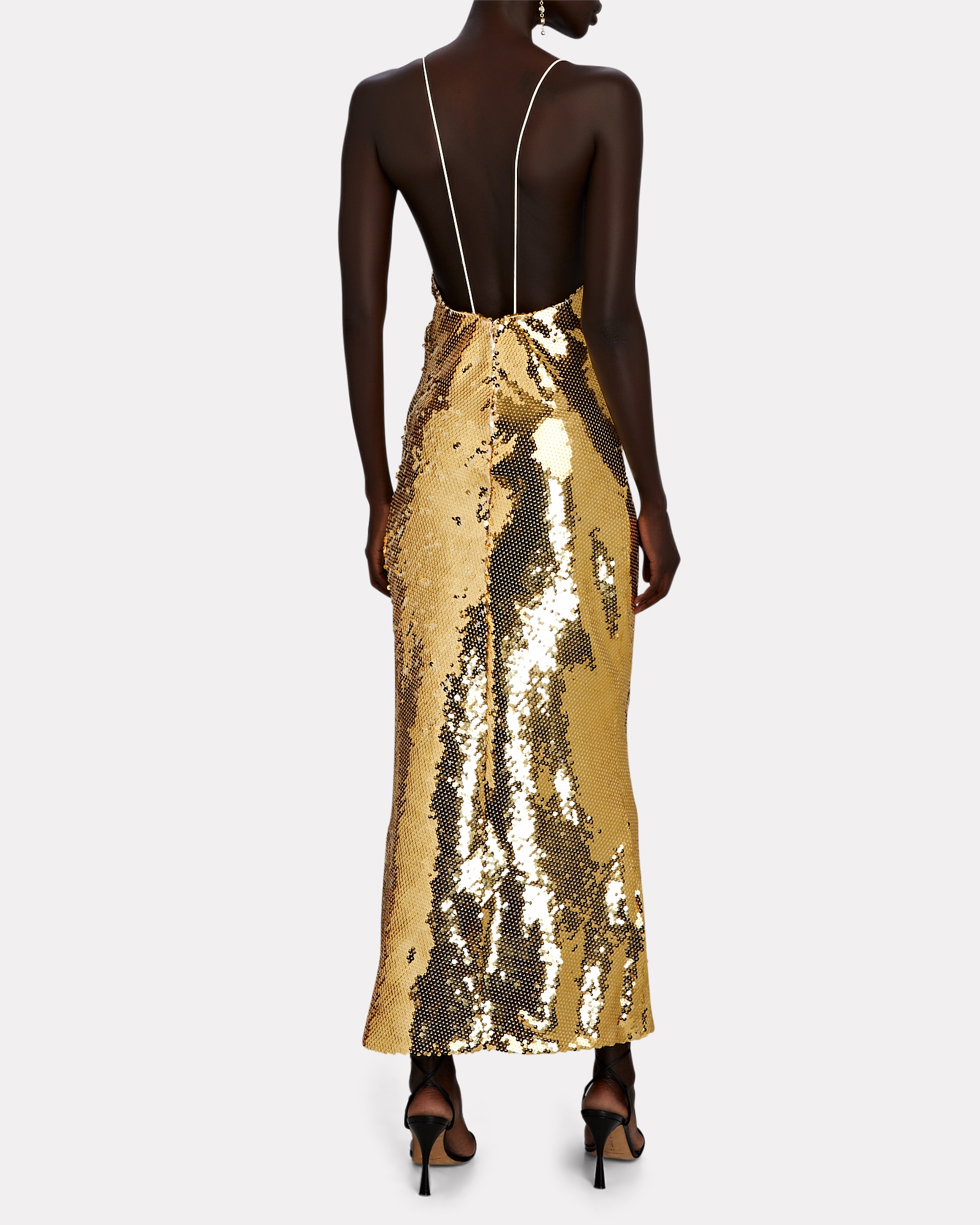 Ronny Kobo Shelly Sequined Midi Dress In Gold | INTERMIX®