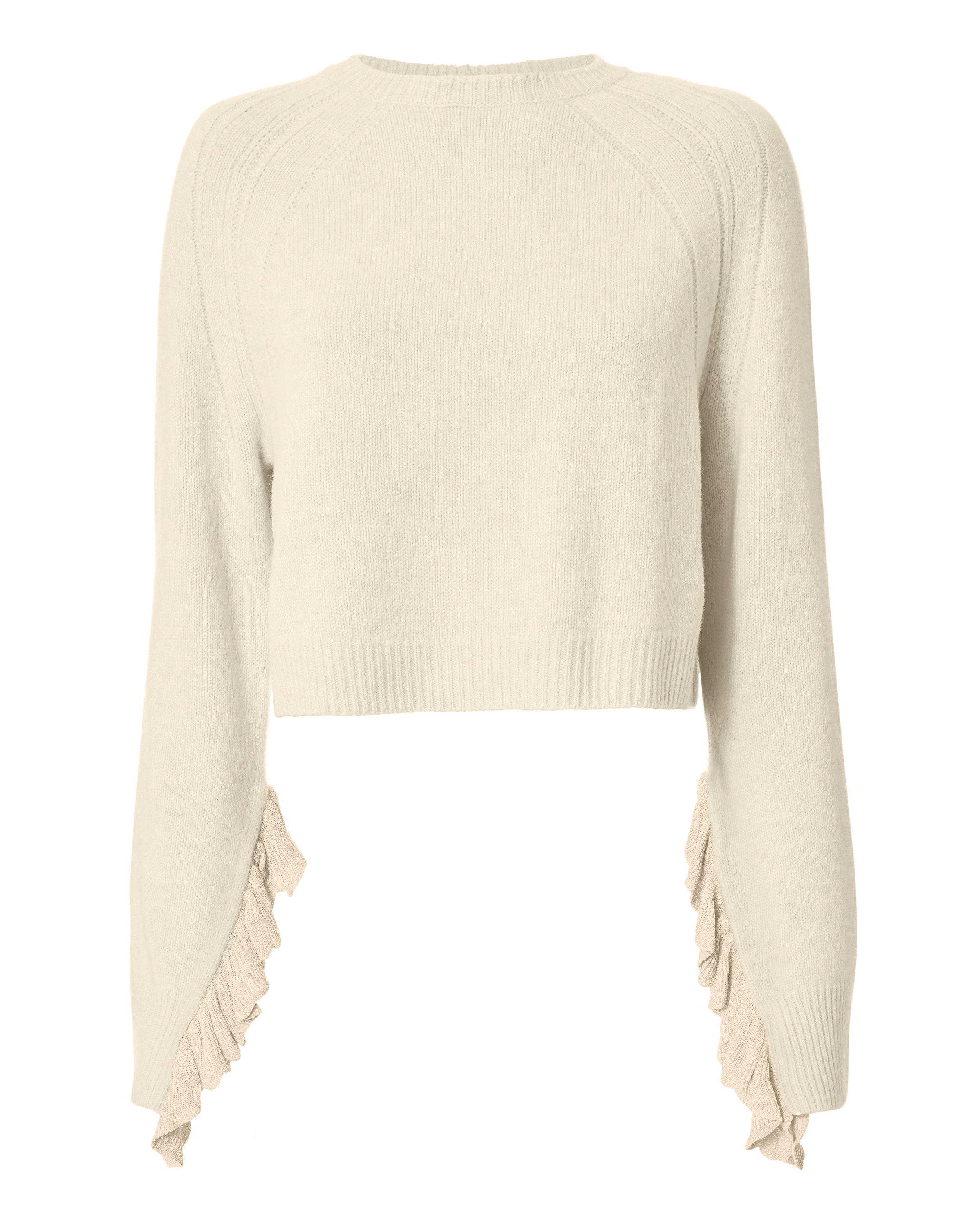 Cropped Ruffle Pullover Sweater