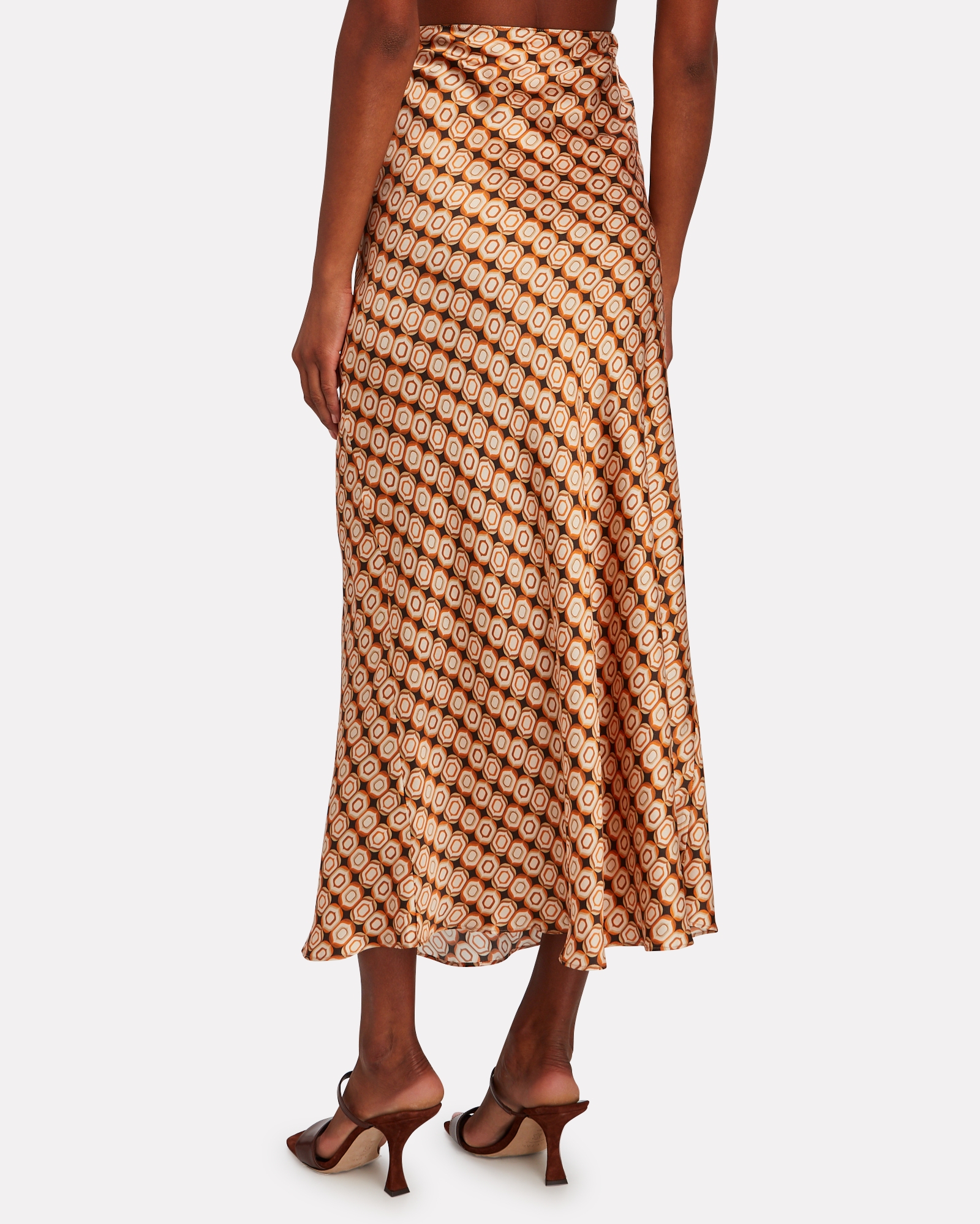 Ronny Kobo Mae Geo Print Midi Slip Skirt | INTERMIX®