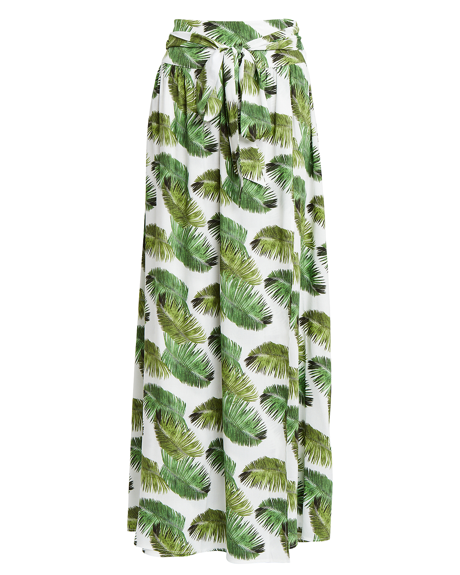 MELISSA ODABASH Elsa Palm-Printed Crepe Skirt,060046555124