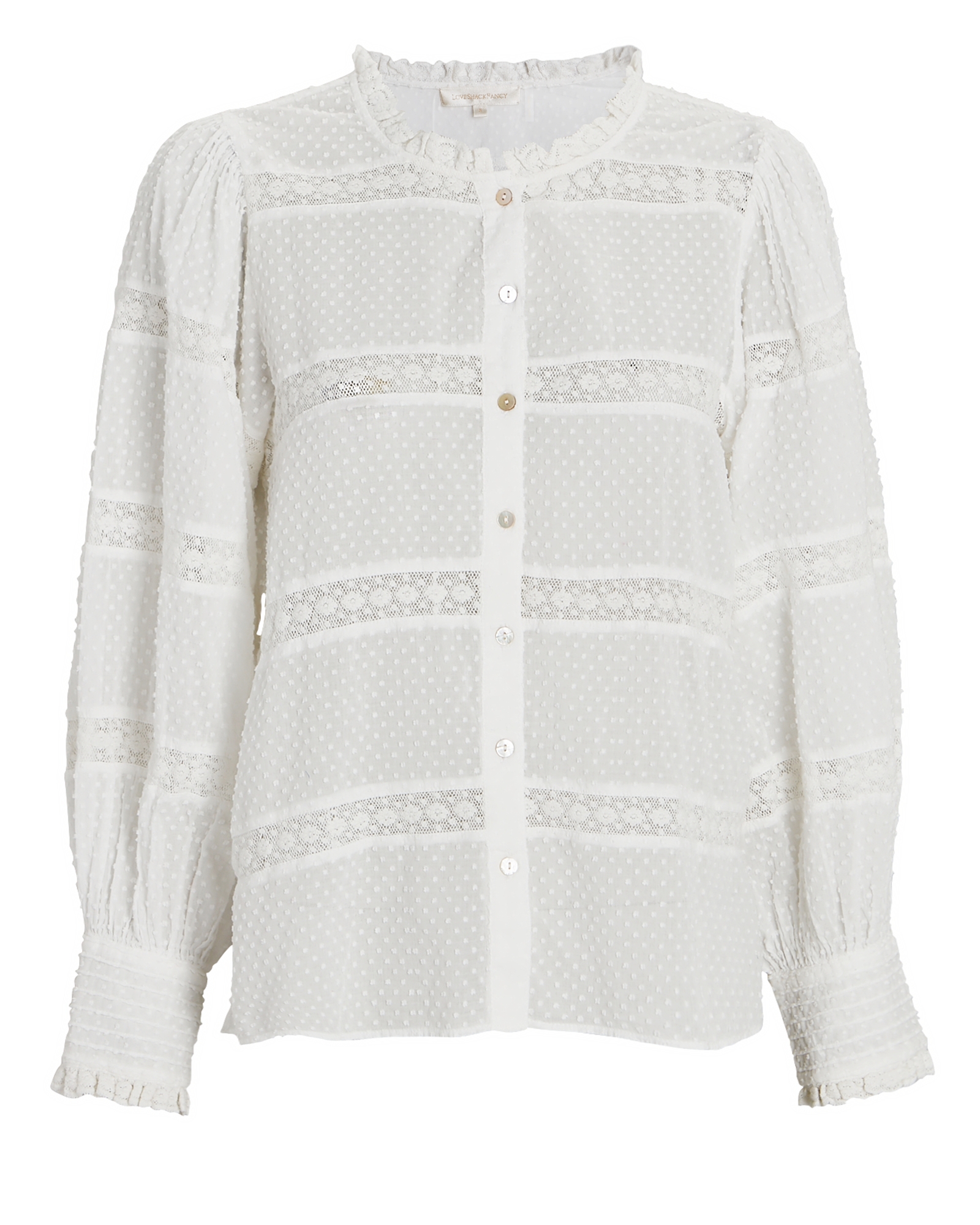 LoveShackFancy Rochelle Embroidered Blouse | INTERMIX®
