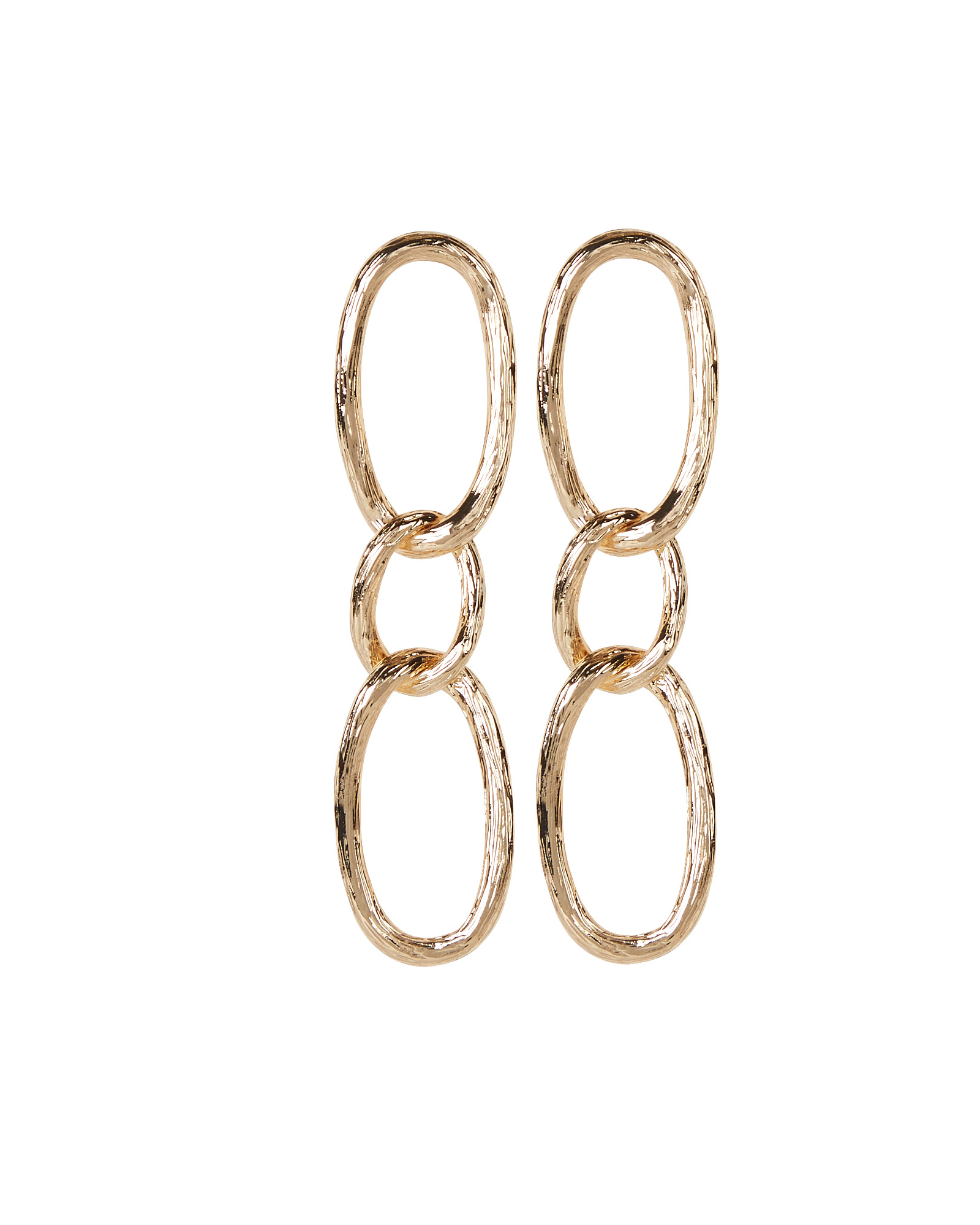 Argento Vivo Textured Link Earrings In Gold