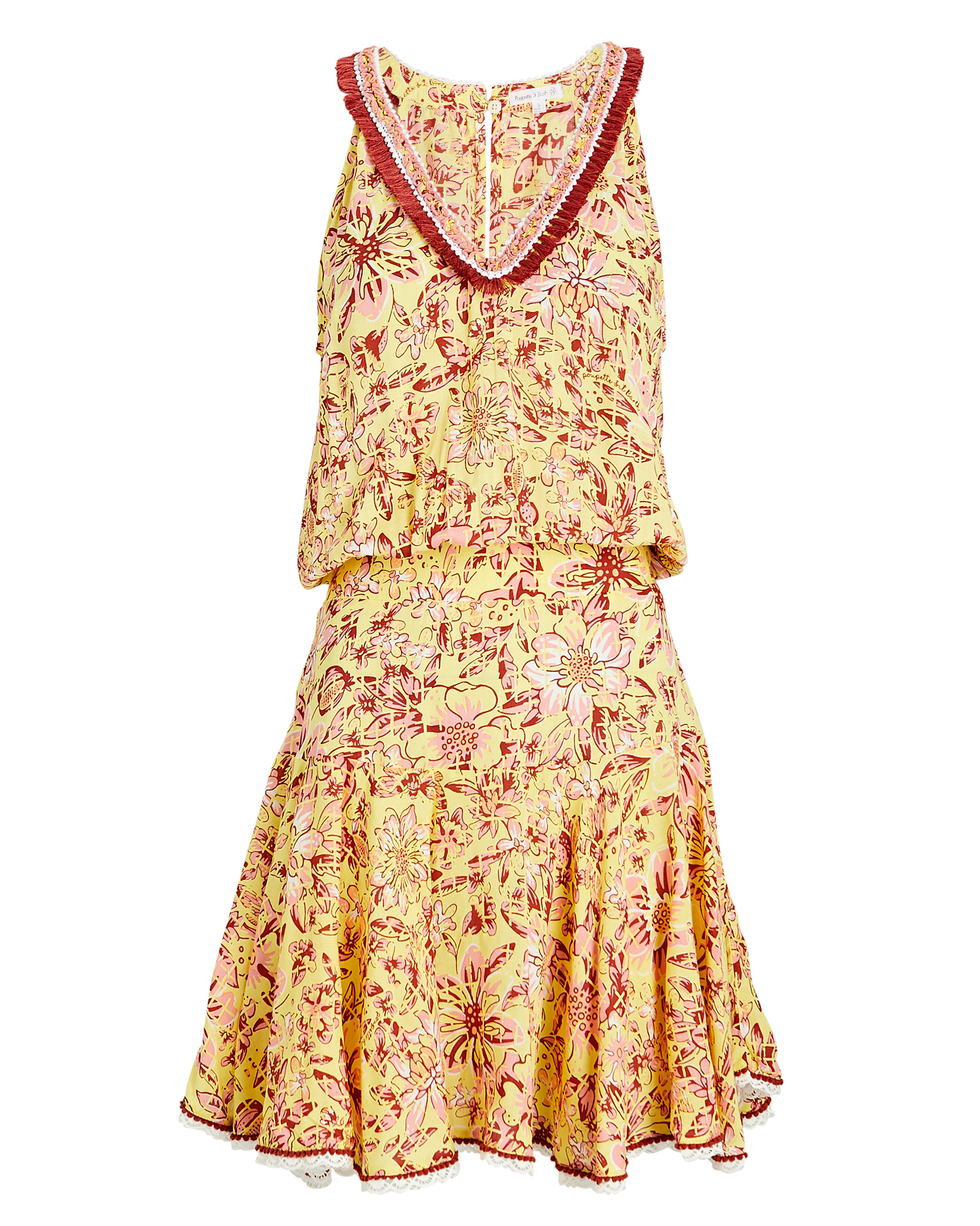 Poupette St Barth Agathe Lace-Trimmed Voile Mini Dress in floral ...