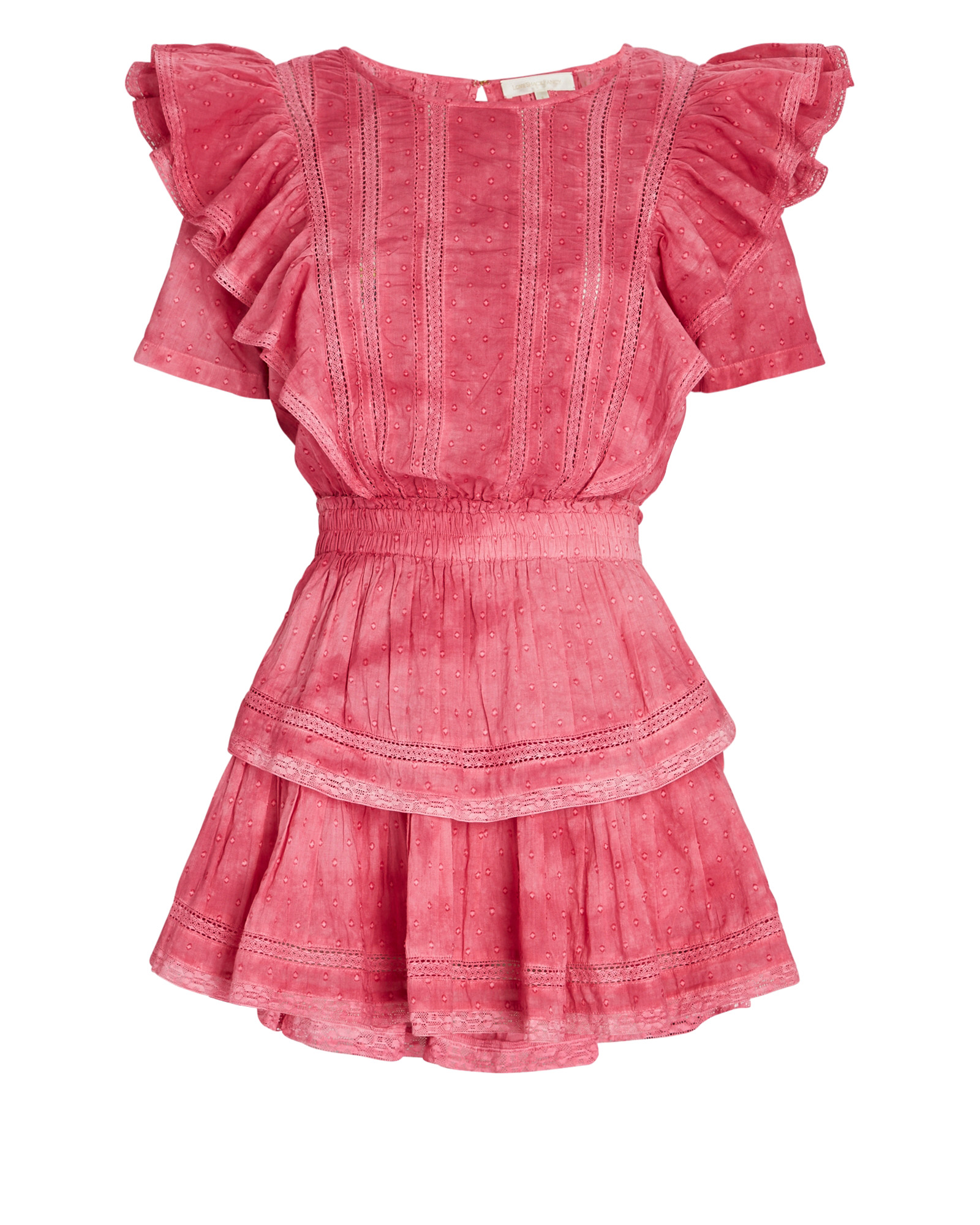 LoveShackFancy Natasha Ruffled Cotton Mini Dress | INTERMIX®