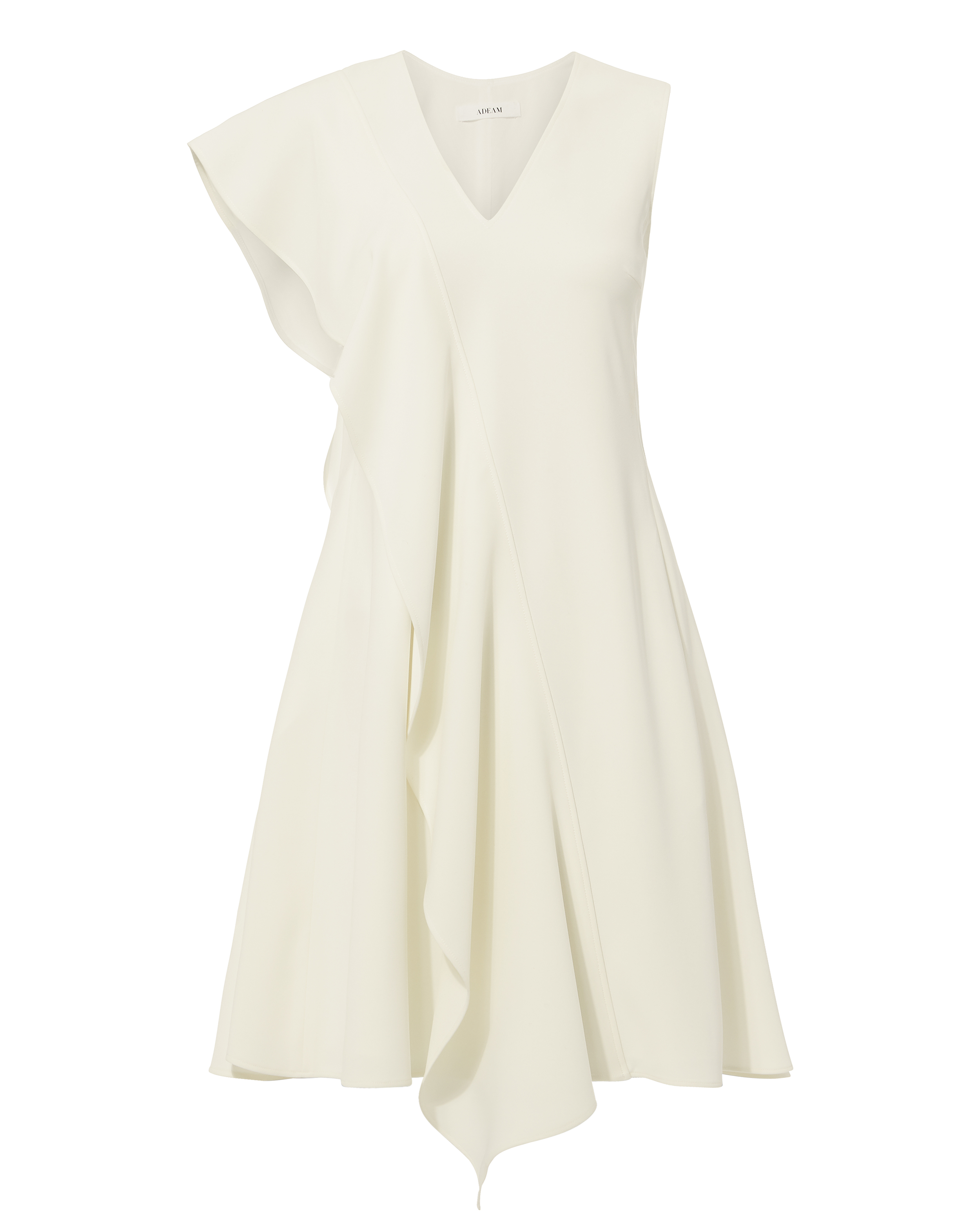 ADEAM Ruffle Front Crepe Mini Dress in white | INTERMIX®