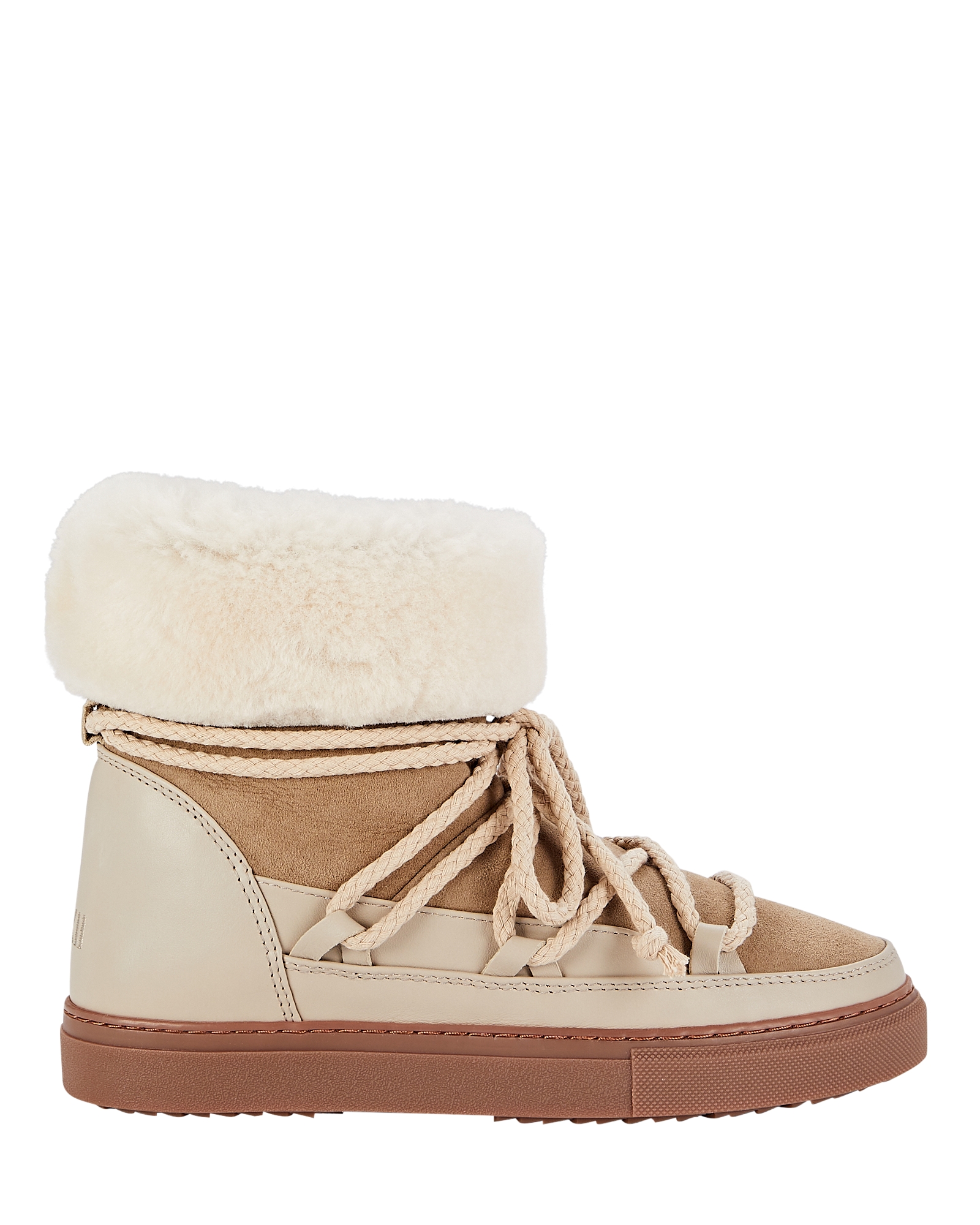 Inuikii Classic Shearling-Trimmed Ankle Boots in Taupe | INTERMIX®