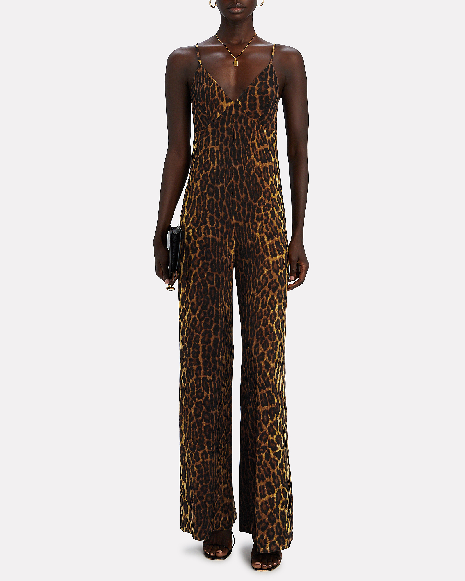 Norma Kamali Leopard Printed Slip Jumpsuit | INTERMIX®