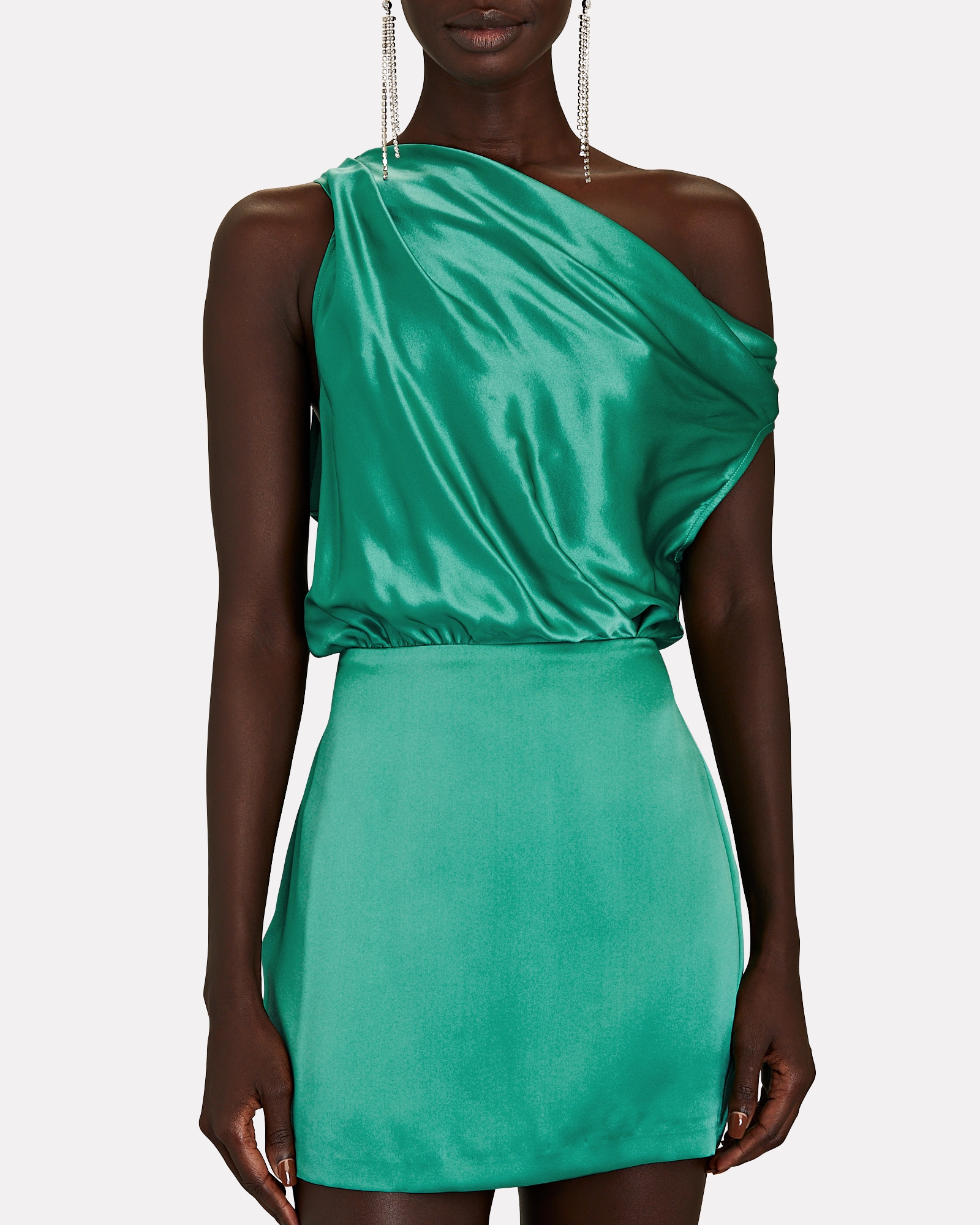 Shoulder Silk Mini Dress | INTERMIX ...