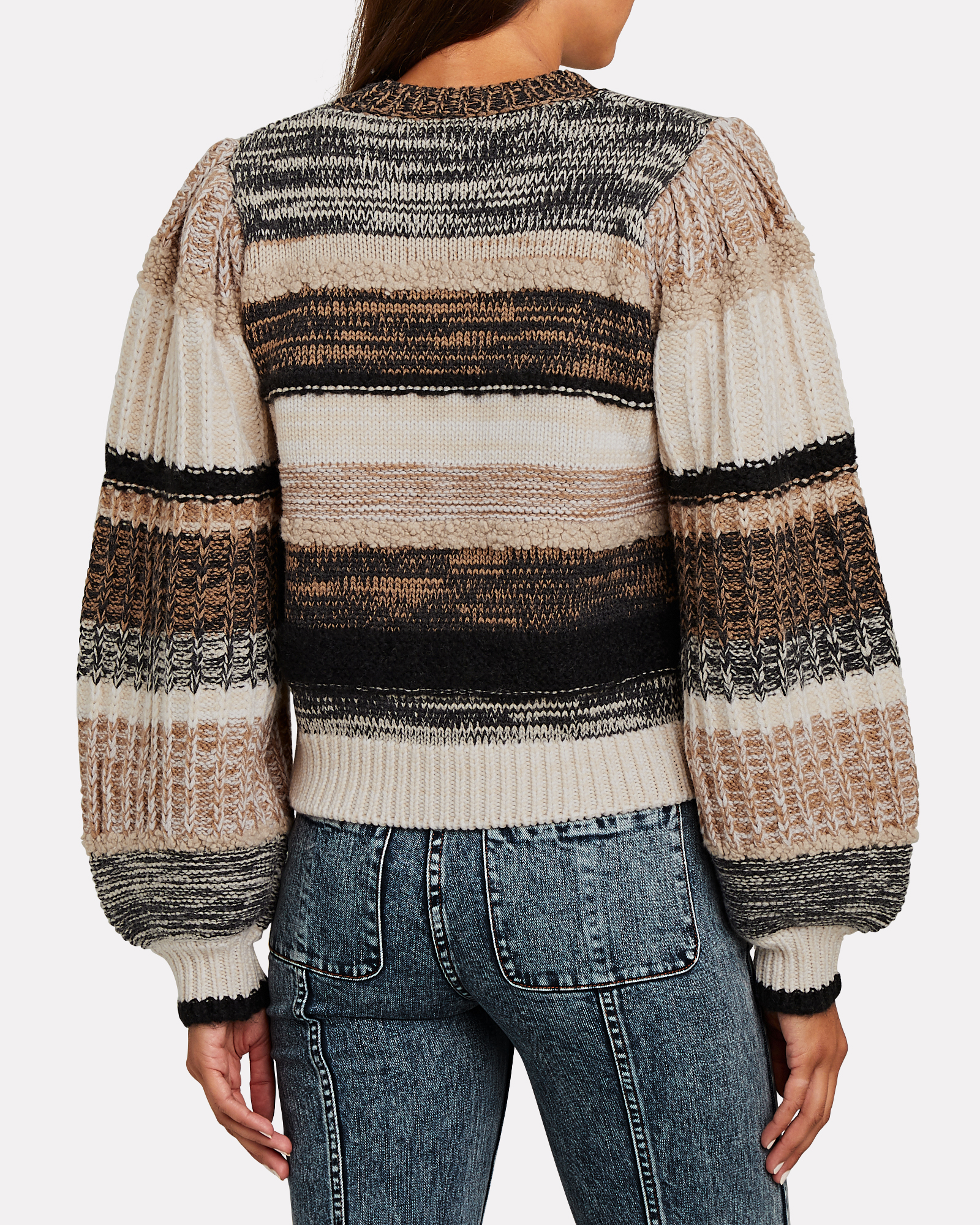Ulla Johnson Samara Striped Blouson Sleeve Sweater | INTERMIX®