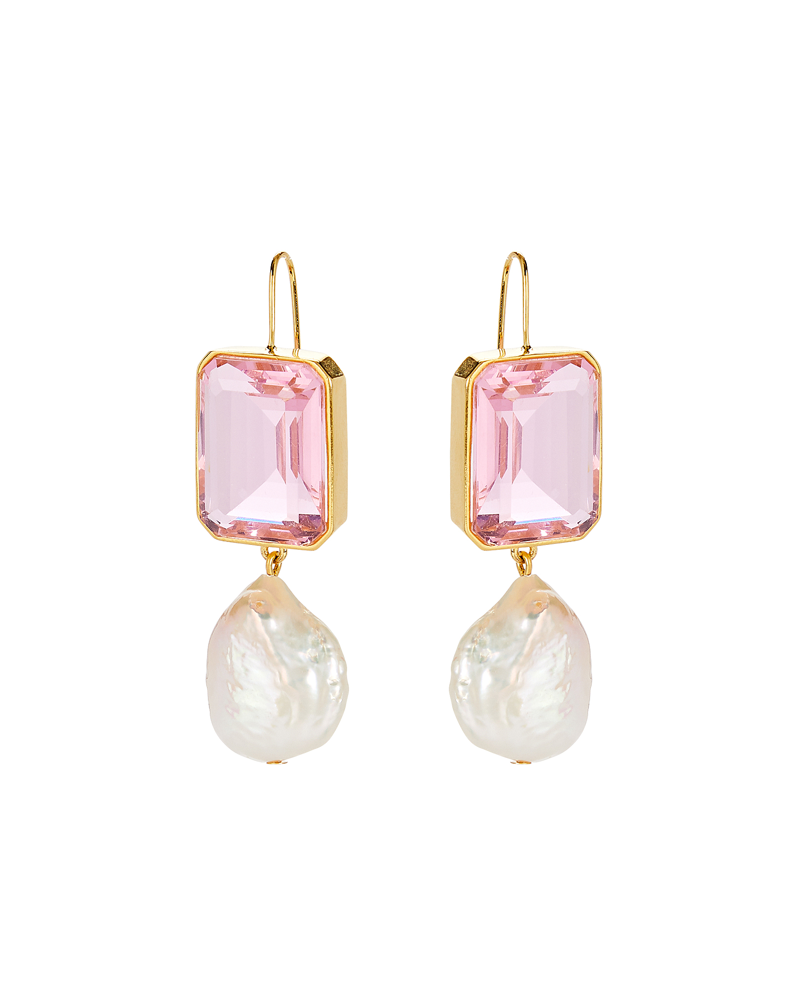 Lizzie Fortunato Aegean Pearl Drop Earrings In Pink