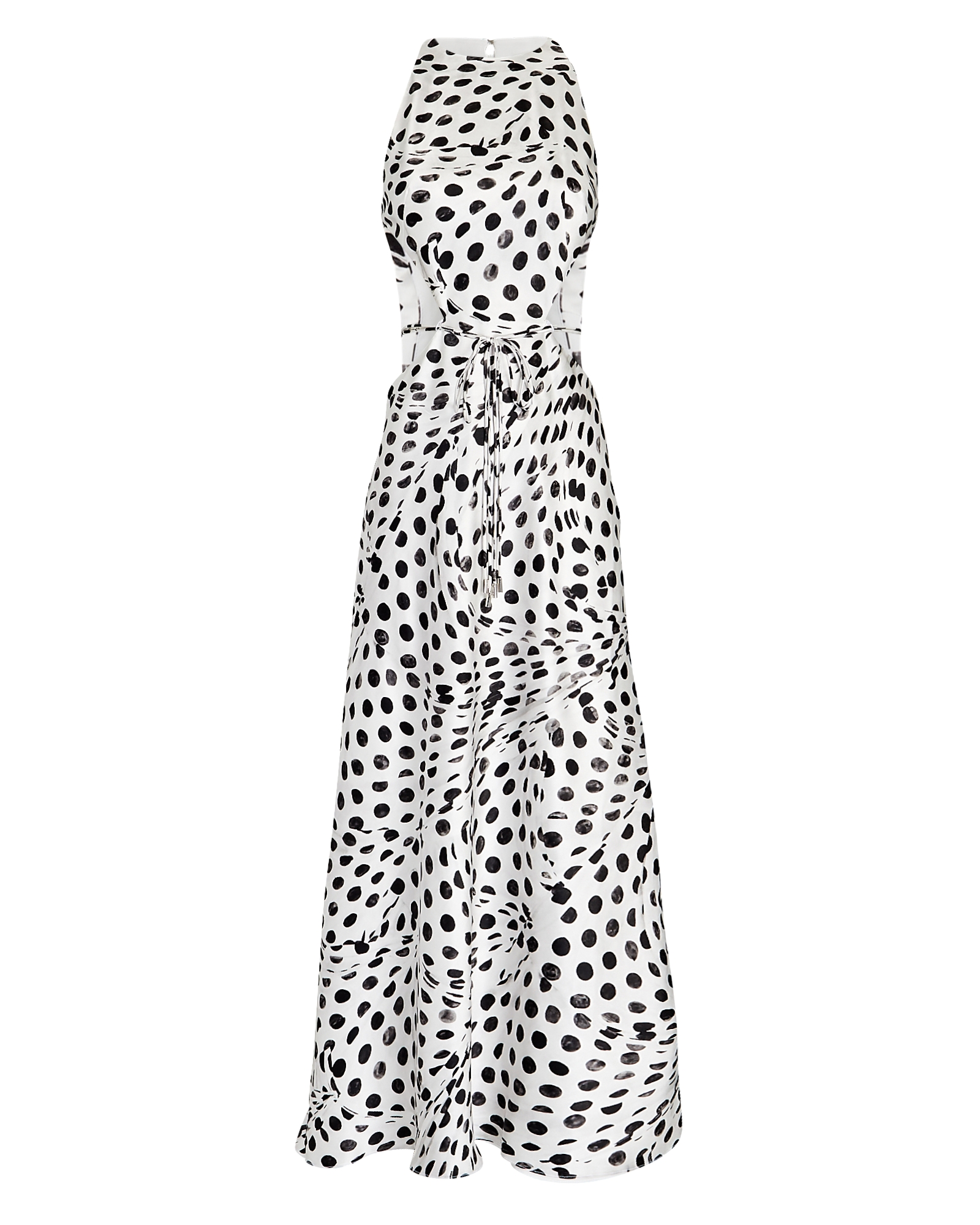 Brandon Maxwell Audrey Dot Cut-Out Silk Midi Dress | INTERMIX®