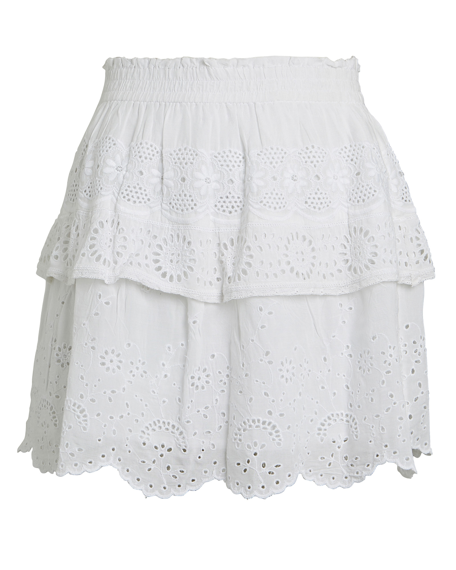 LoveShackFancy Charmaine Mini Skirt In White | INTERMIX®