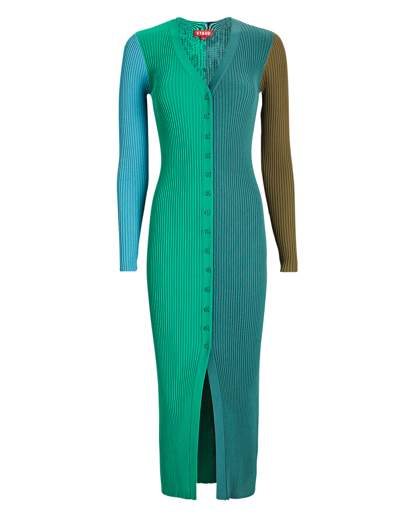 STAUD Shoko Colorblock Rib Knit Dress In Multi | INTERMIX®