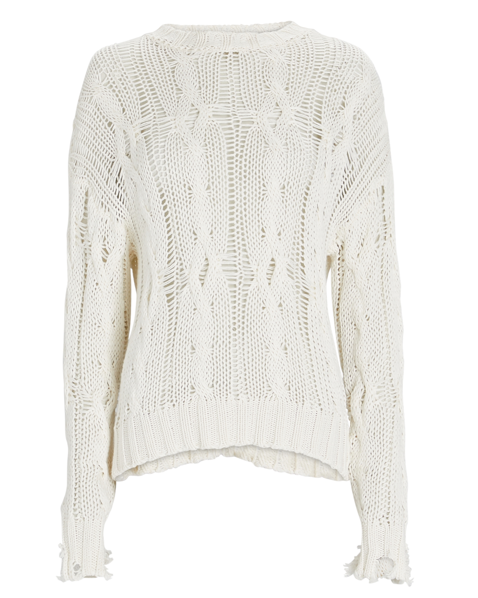 SABLYN Mitzy Distressed Cable Knit Sweater | INTERMIX®