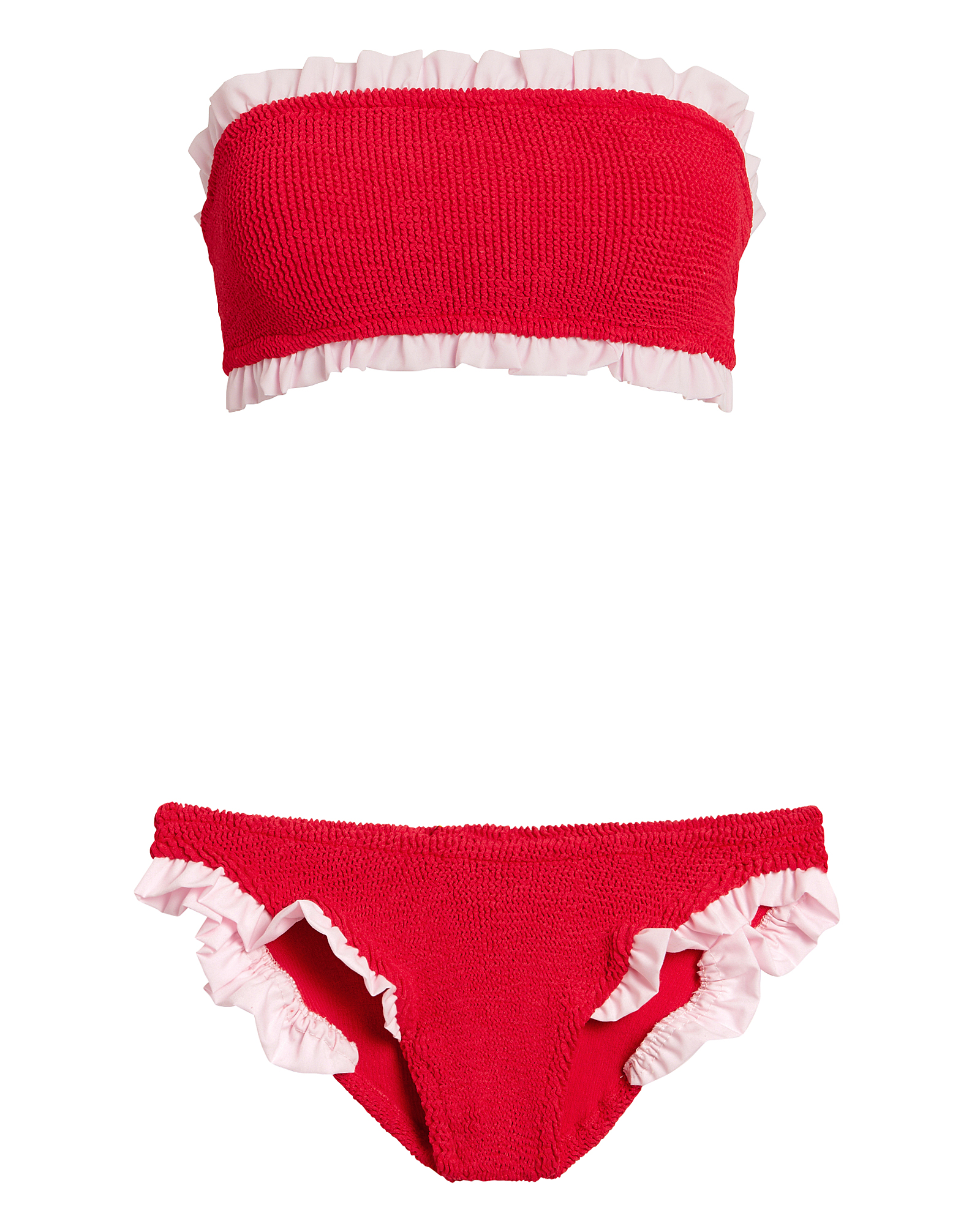 Tracey Red Ruffle Bandeau Bikini | INTERMIX®