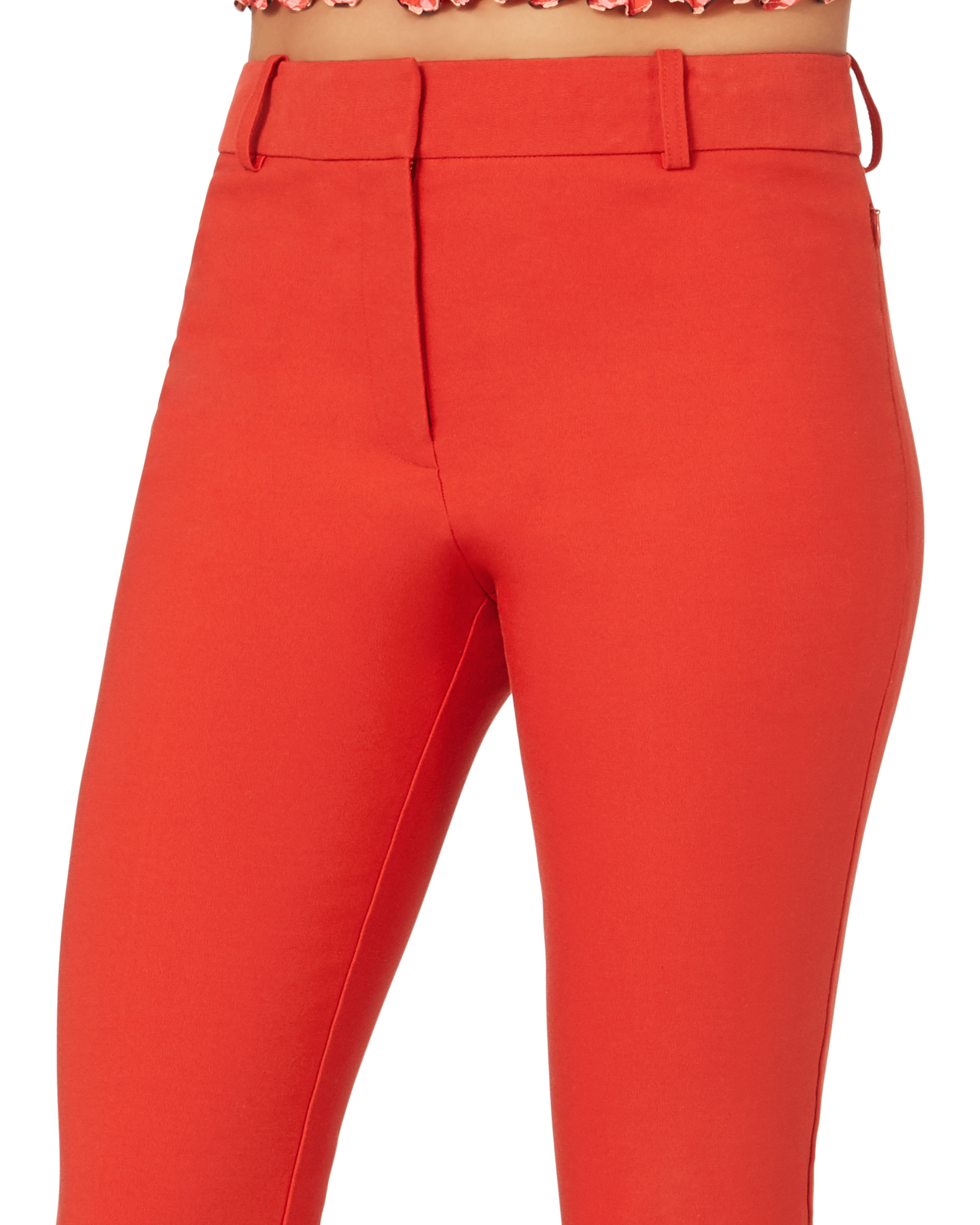 Red Crop Flare Pants