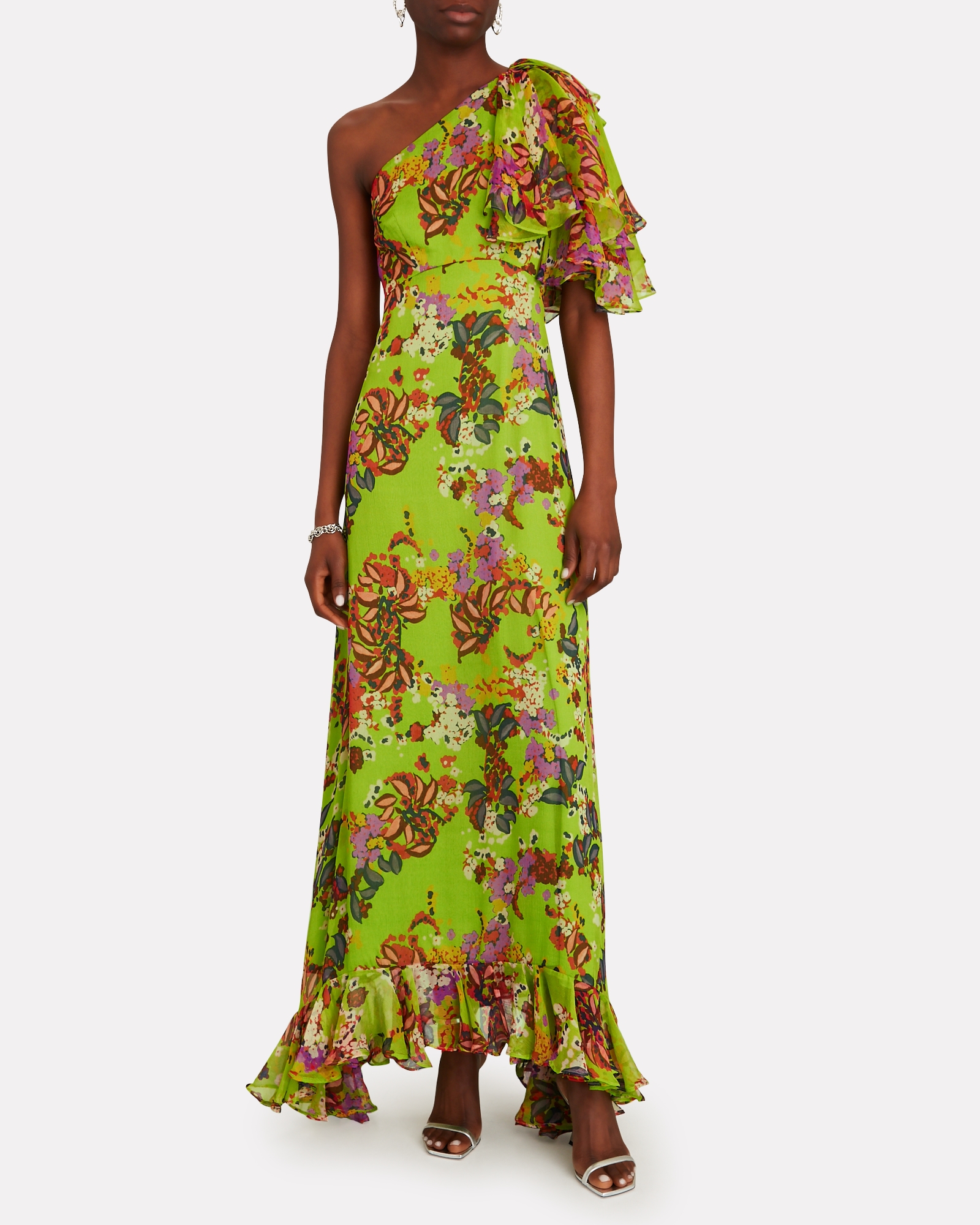 Saloni Danielle One-Shoulder Floral Maxi Dress | INTERMIX®