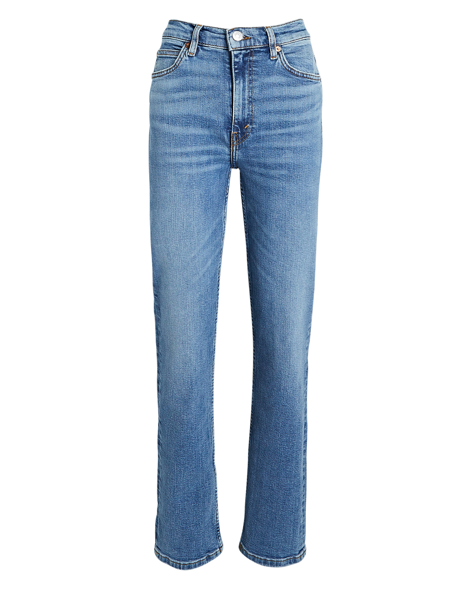 RE/DONE 70s Straight Jeans In Medium Blue | INTERMIX®