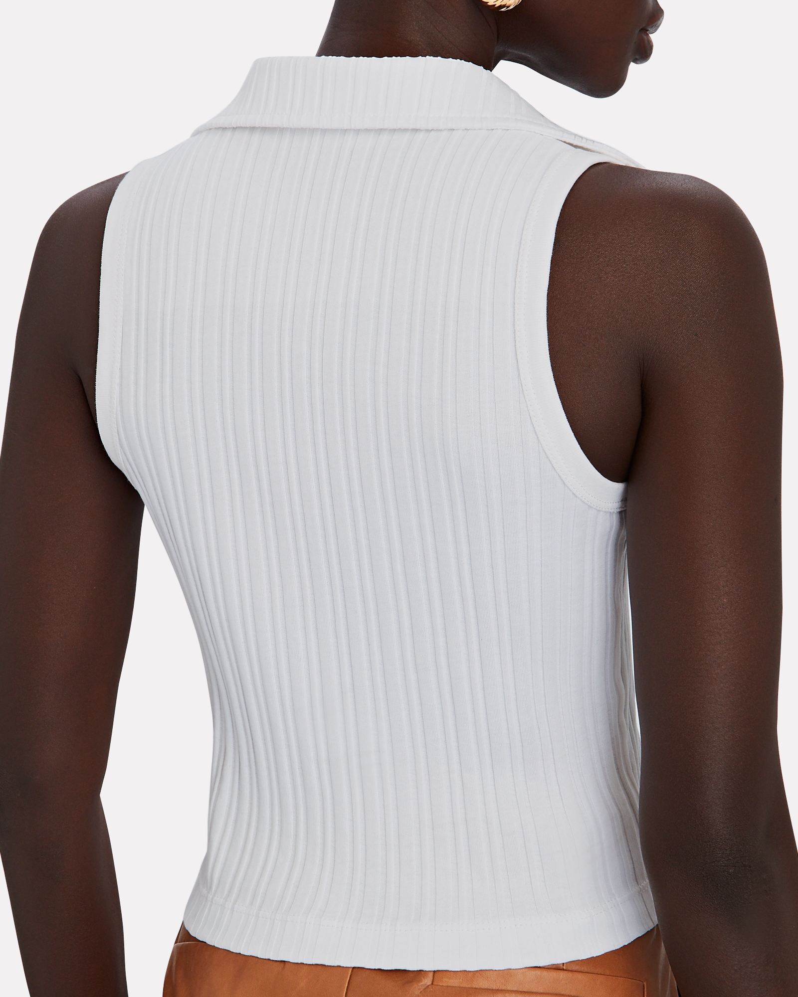 Helmut Lang Cropped Sleeveless Polo Top | INTERMIX®