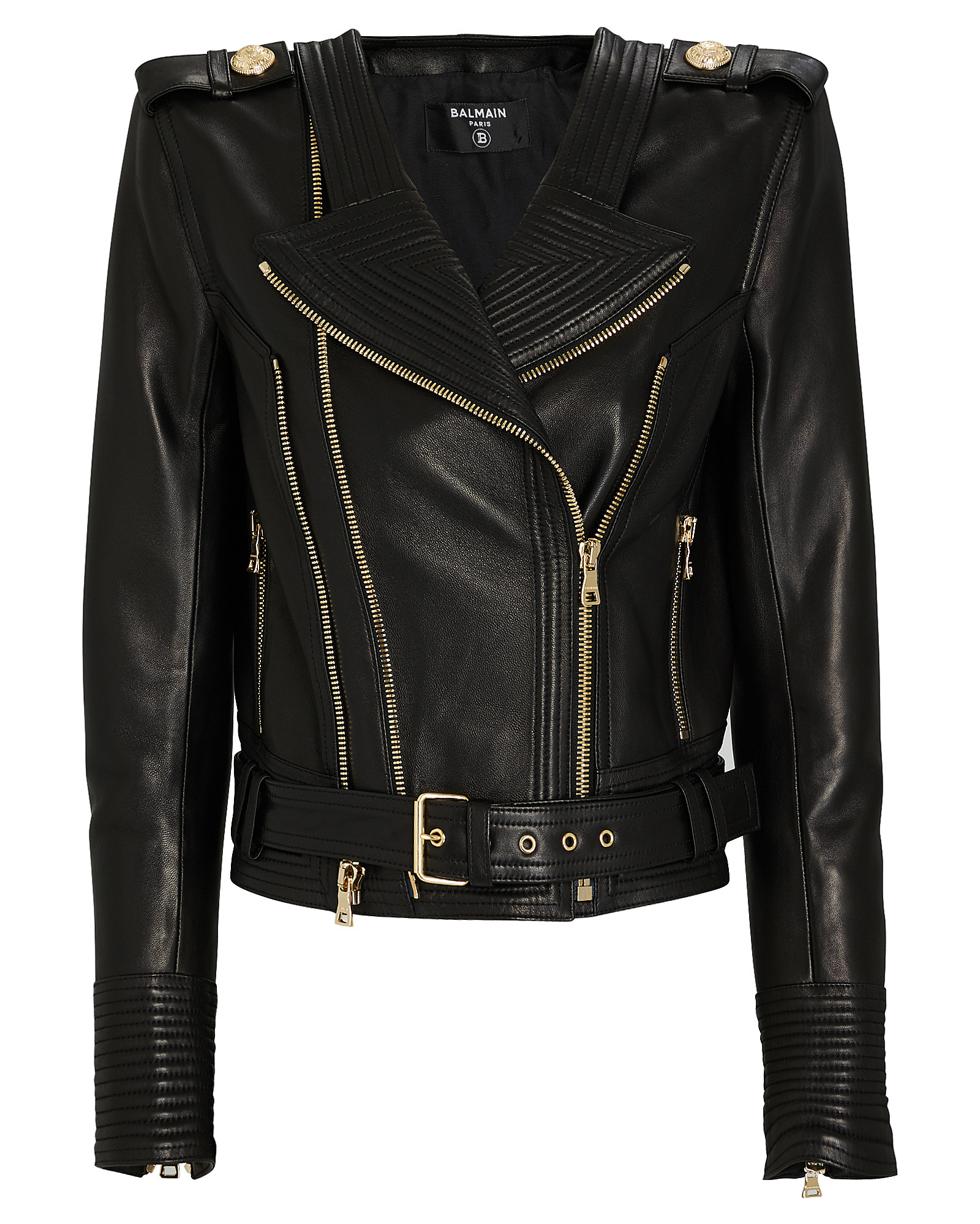 Balmain Leather Moto Jacket | INTERMIX®