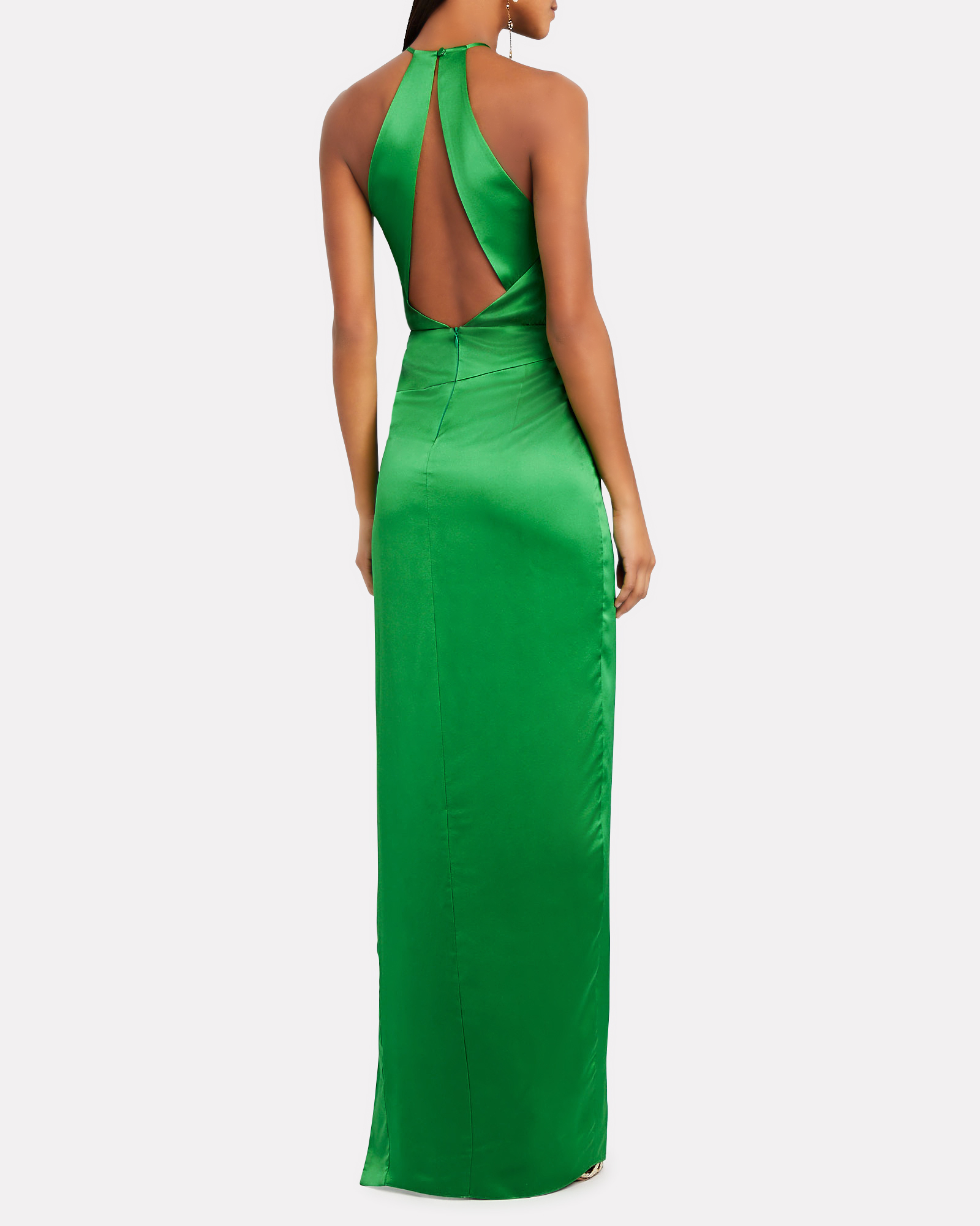 Michelle Mason Pleated Silk Halter Gown | INTERMIX®