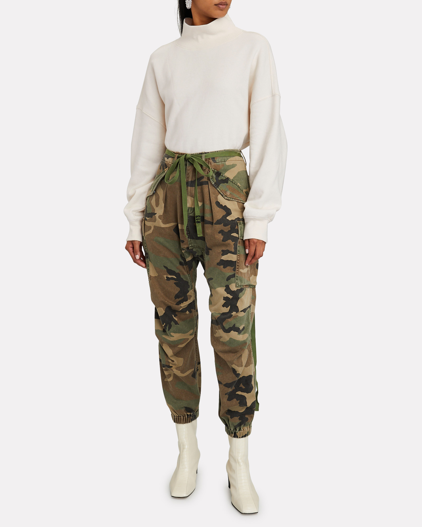 R13 Camouflage Drop Crotch Cargo Pants | INTERMIX®