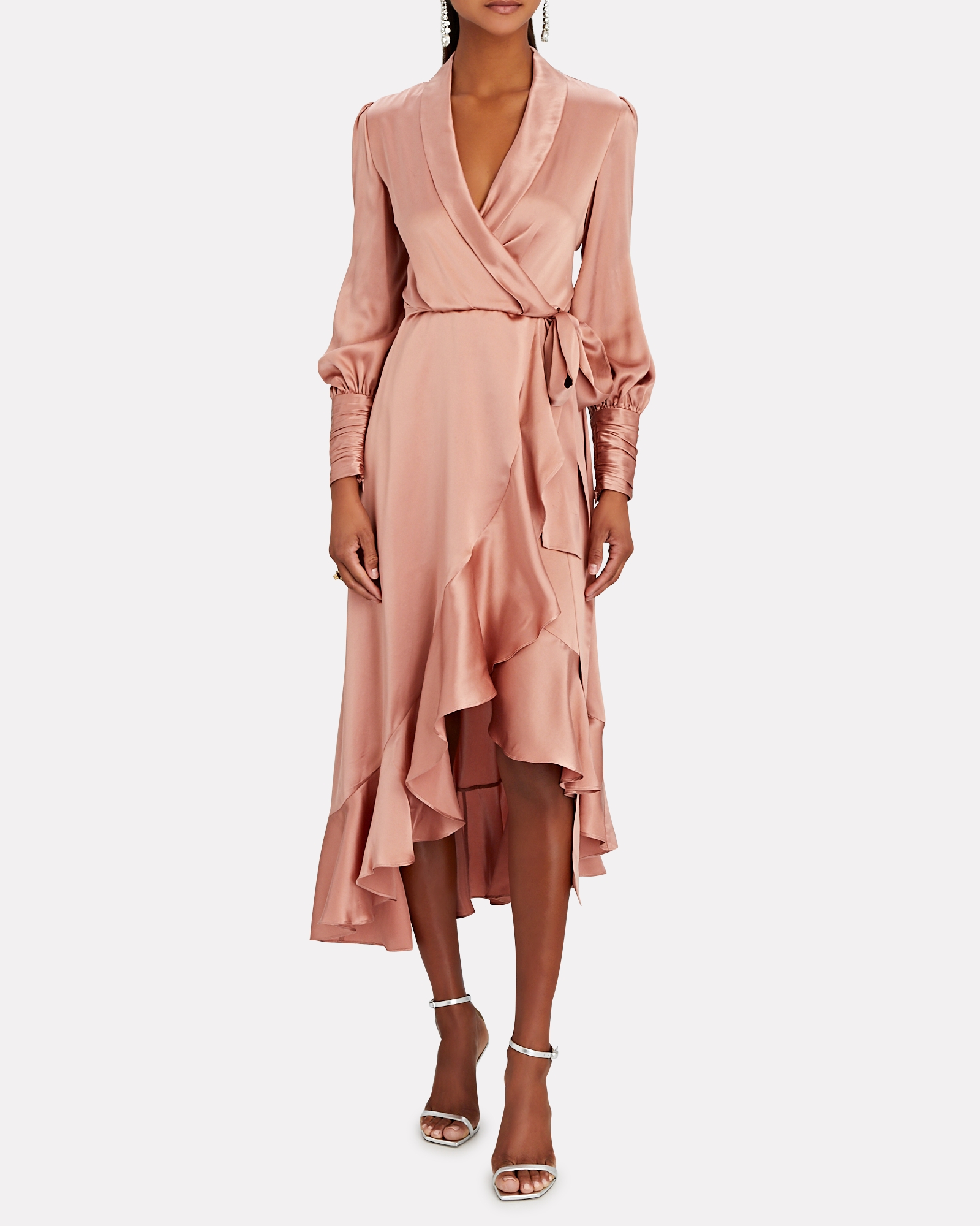 Zimmermann Silk High-Low Wrap Dress | INTERMIX®