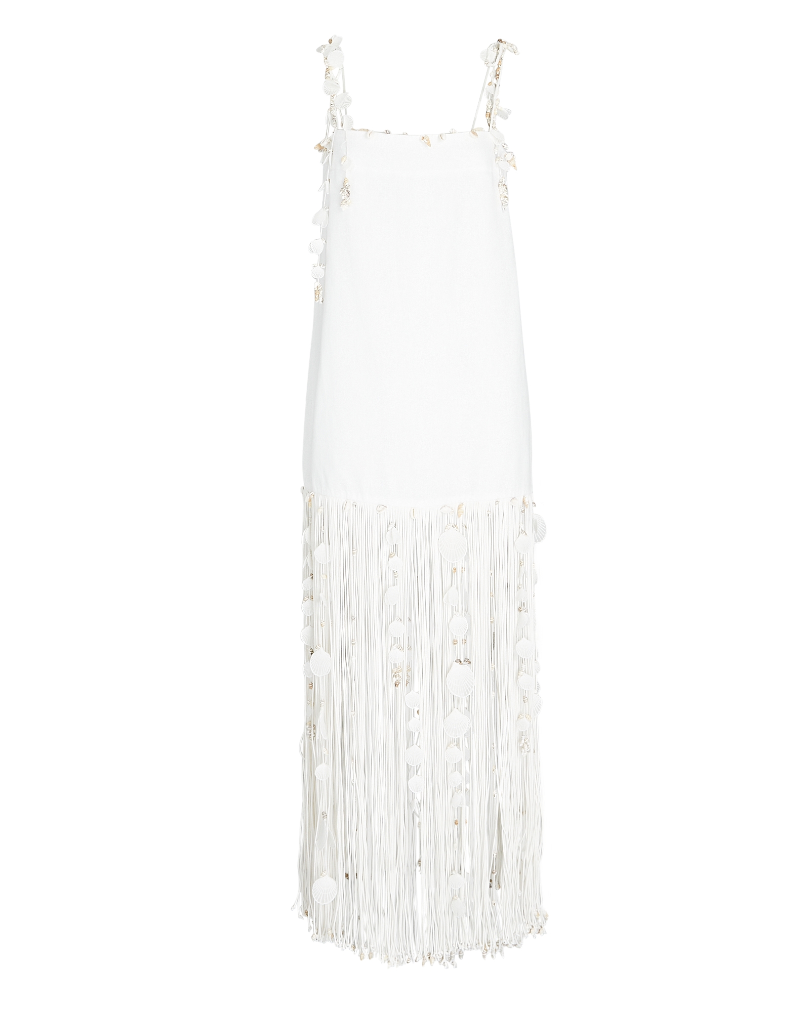 Zimmermann Postcard Linen Shell-Embellished Fringed Dress | INTERMIX®