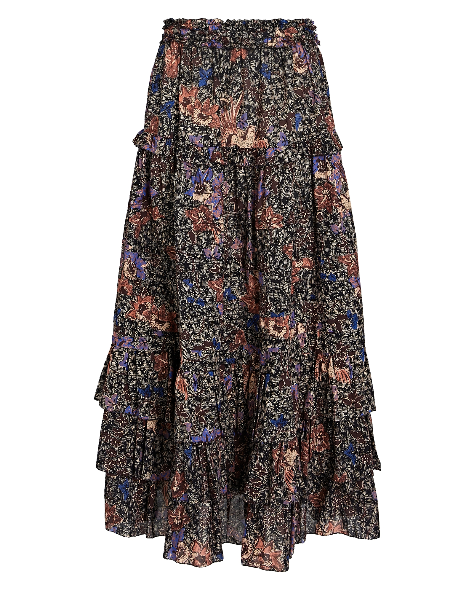 Ulla Johnson Astra Ruffled Floral Midi Skirt | INTERMIX®