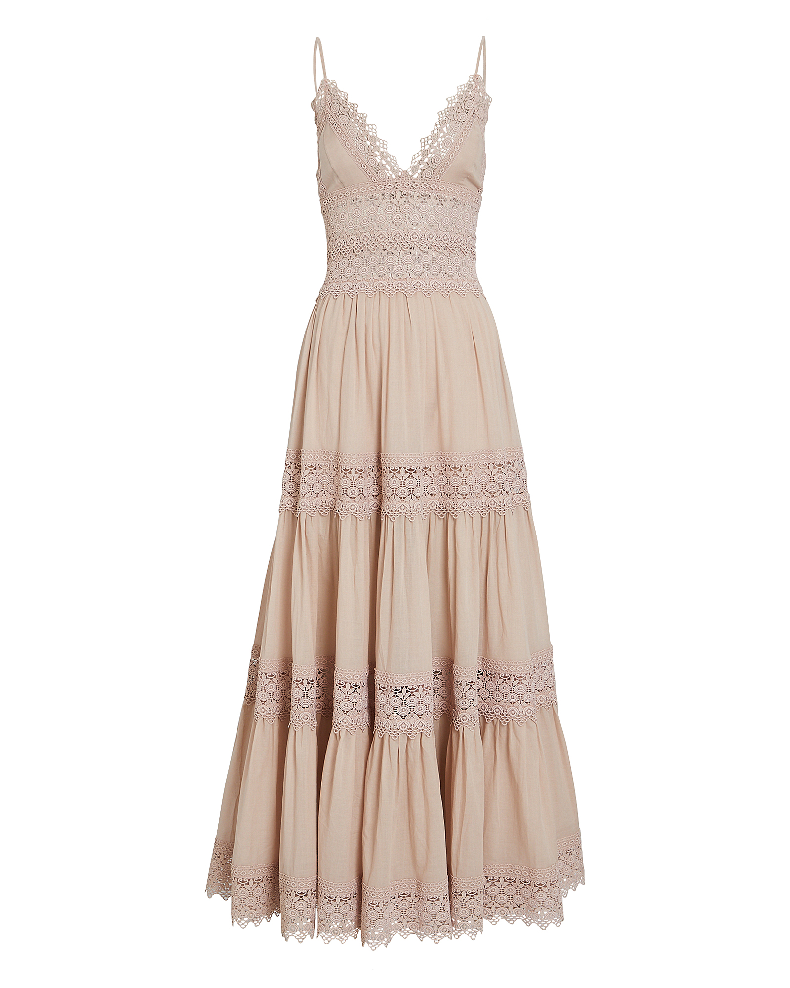 CHARO RUIZ Cindy Lace-Trimmed Tiered Dress,060050258868