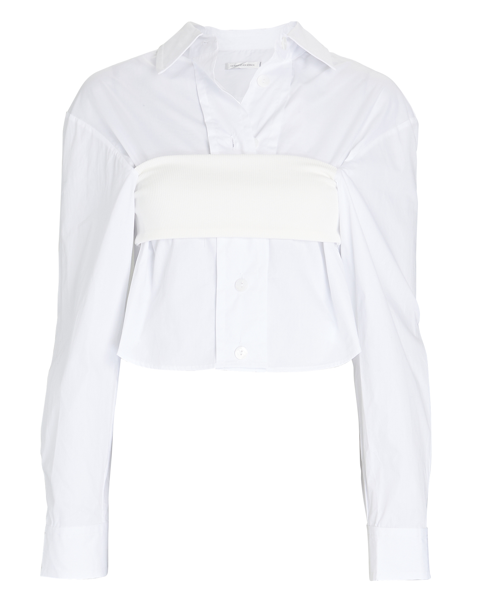 Christopher Esber Cropped Bandeau Button-Down Shirt | INTERMIX®