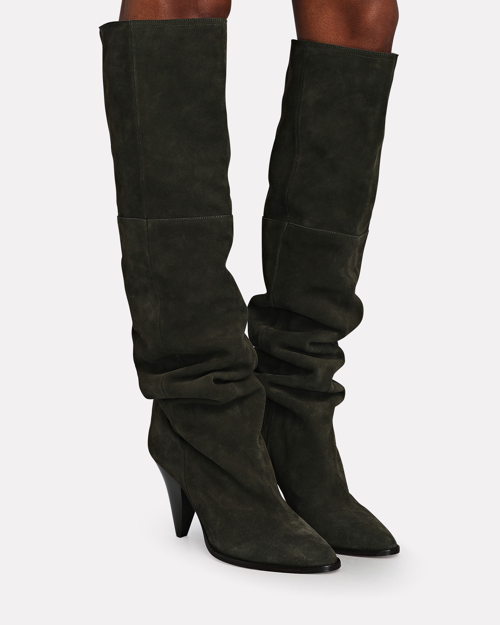 Isabel Marant Riria Suede Thigh-high Boot in Black Womens Shoes Boots Knee-high boots 